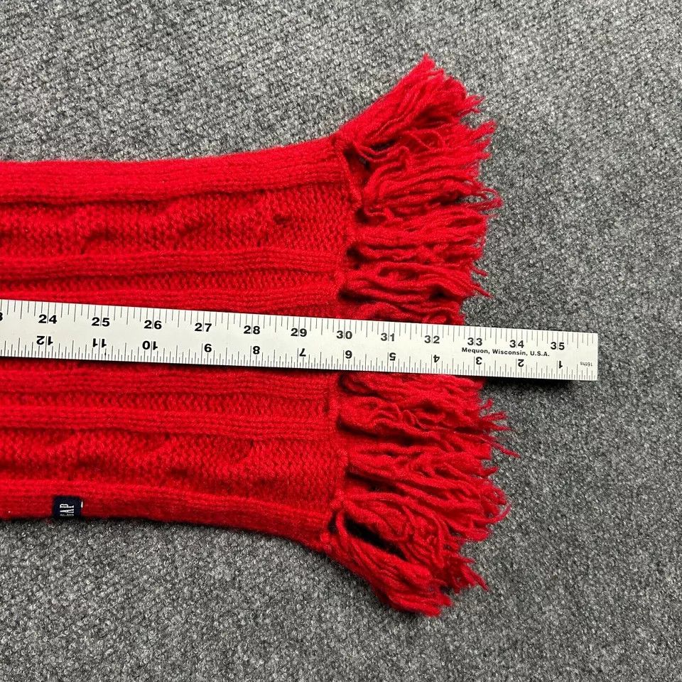 Gap Gap Scarf Womens Red Chunky Knit Lambswool Winter Adults Size ONE SIZE - 6 Thumbnail
