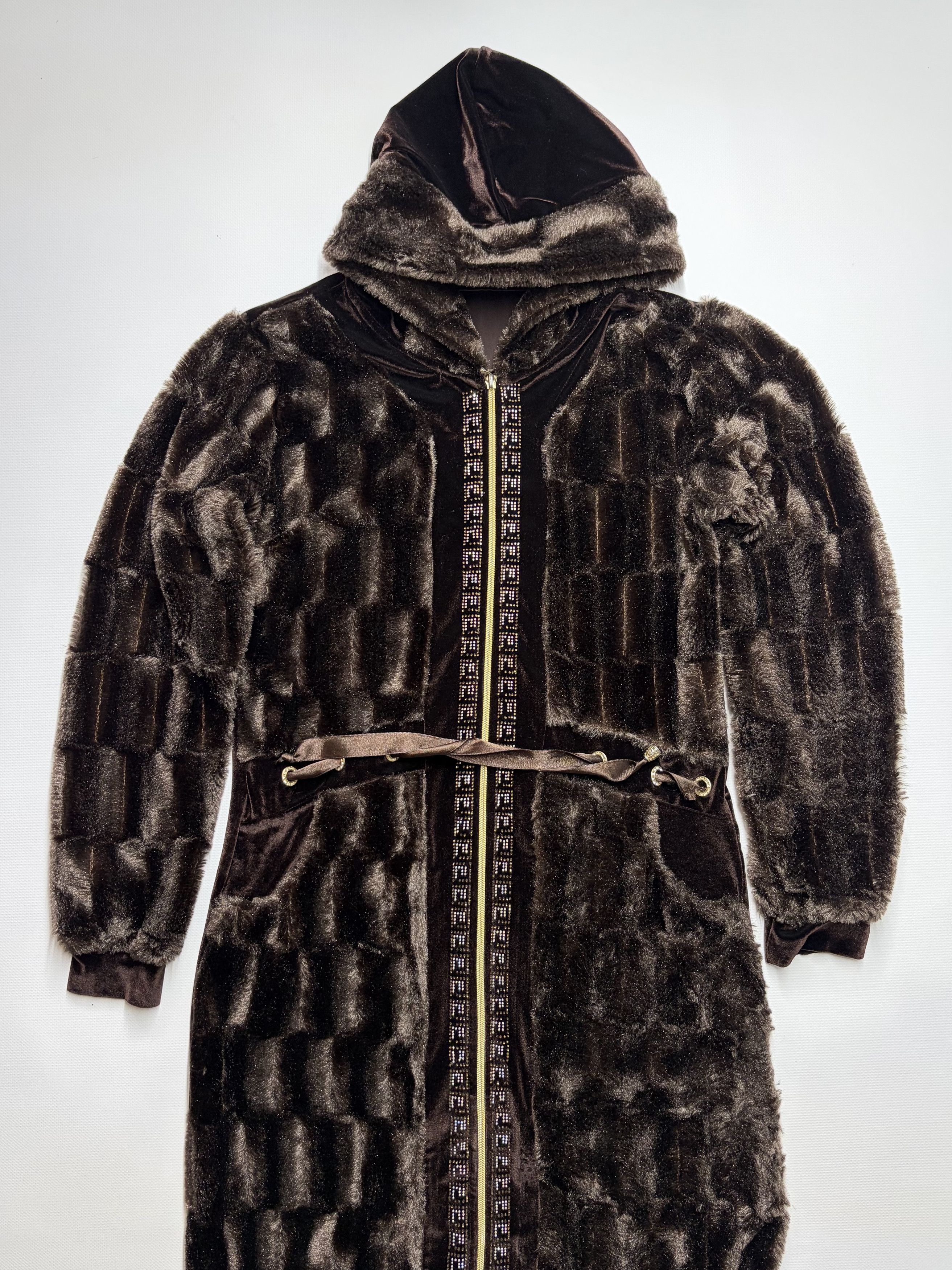 Vintage Vintage Women's Faux Fur Hooded Coat Size S / US 4 / IT 40 - 2 Thumbnail