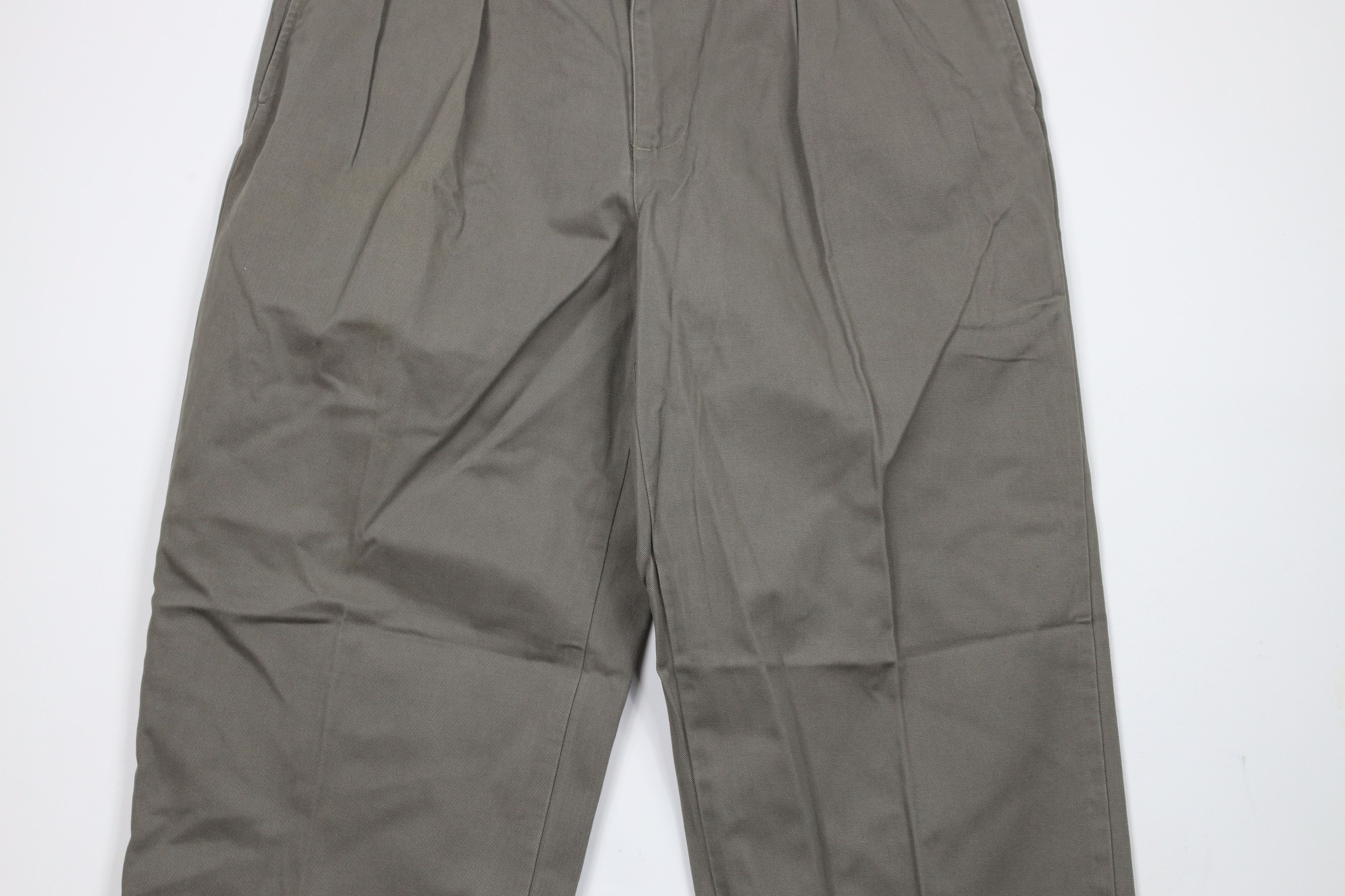 Ralph Lauren × Vintage Vintage 90s Ralph Lauren Wide Leg Chino Pants Gray Green Size US 34 / EU 50 - 3 Thumbnail