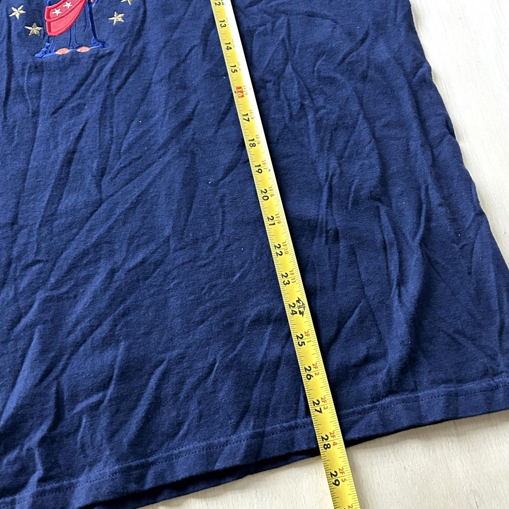 Vintage VINTAGE ME Sportswear Womens 1X Blue Teddy Bear Statue of Liberty Patriotic Tee Shirt Short Sleeve Crew Neck Embroidered 100% Cotton Size XL / US 12-14 / IT 48-50 - 5 Thumbnail