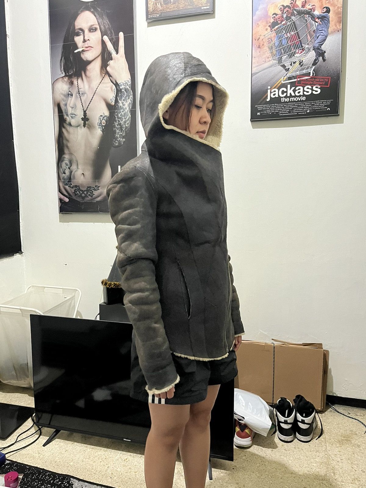 Helmut Lang Helmut lang asymmetric hooded shearling leather jacket Size M / US 6-8 / IT 42-44 - 7 Thumbnail