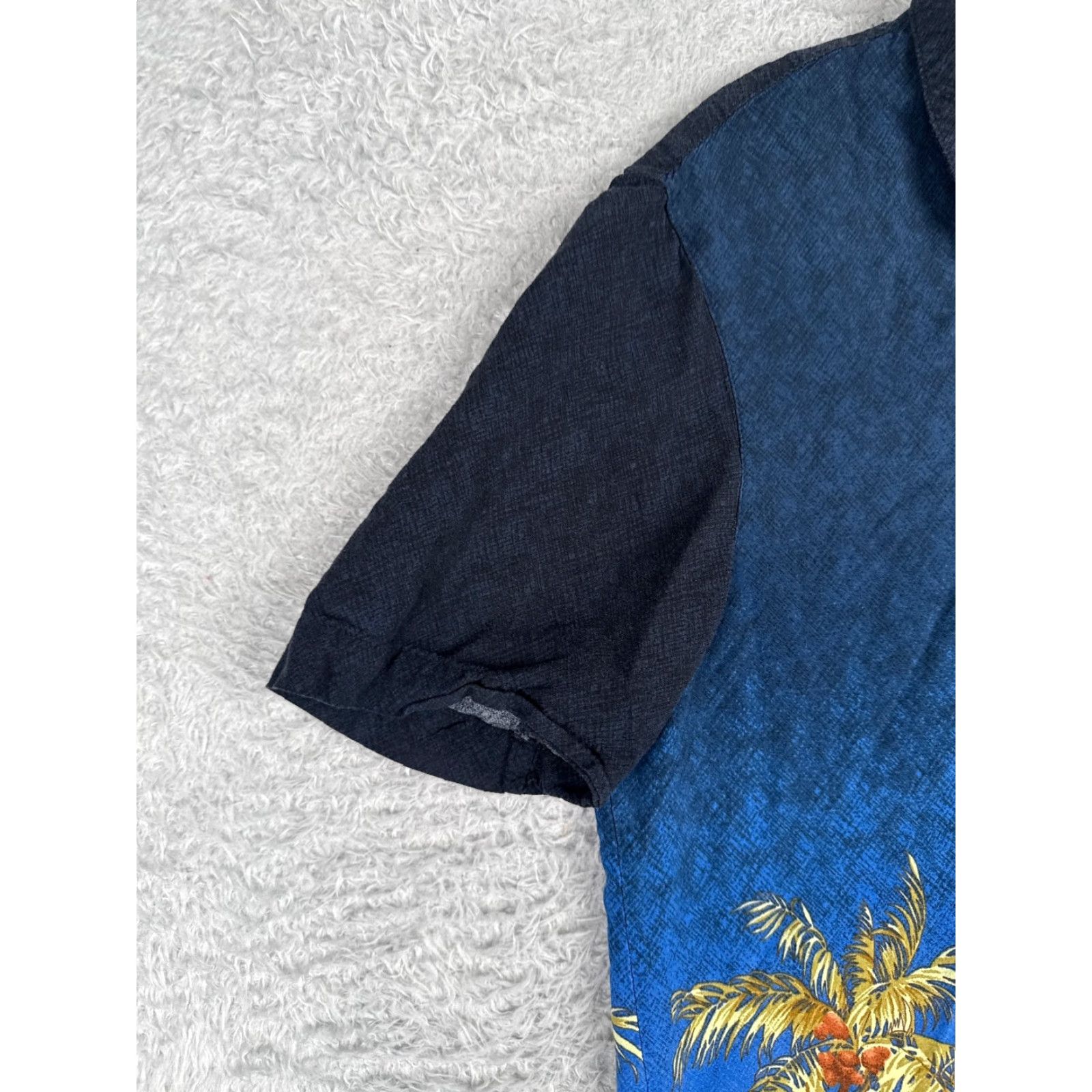 George George Shirt Adult Small Blue Coconut Palm Tree Button Up Hawaiian Rayon Size US S / EU 44-46 / 1 - 3 Thumbnail