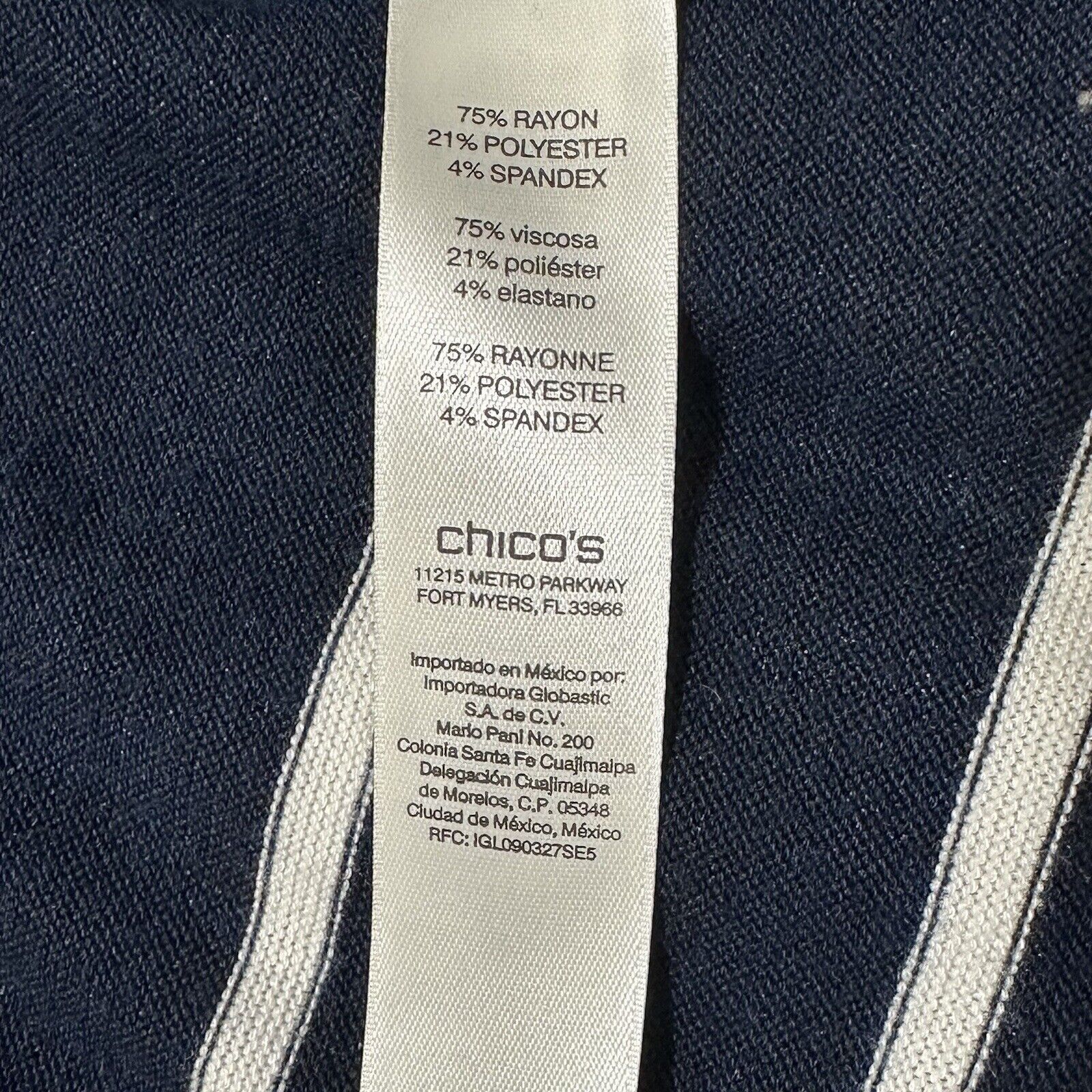 Chicos Chico's Medium Open Front Cardigan Sweater Navy Blue White Size M / US 6-8 / IT 42-44 - 4 Thumbnail
