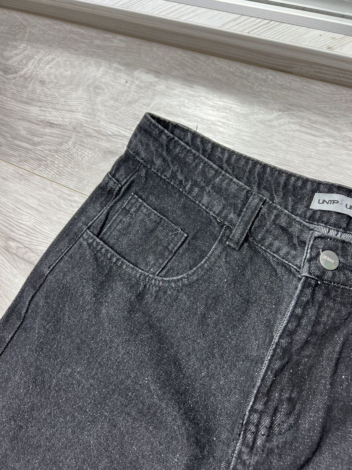 Japanese Brand Y2K Style Fire Jeans With Embroidered Skull Logo Baggy Pants Size US 32 / EU 48 - 6 Thumbnail