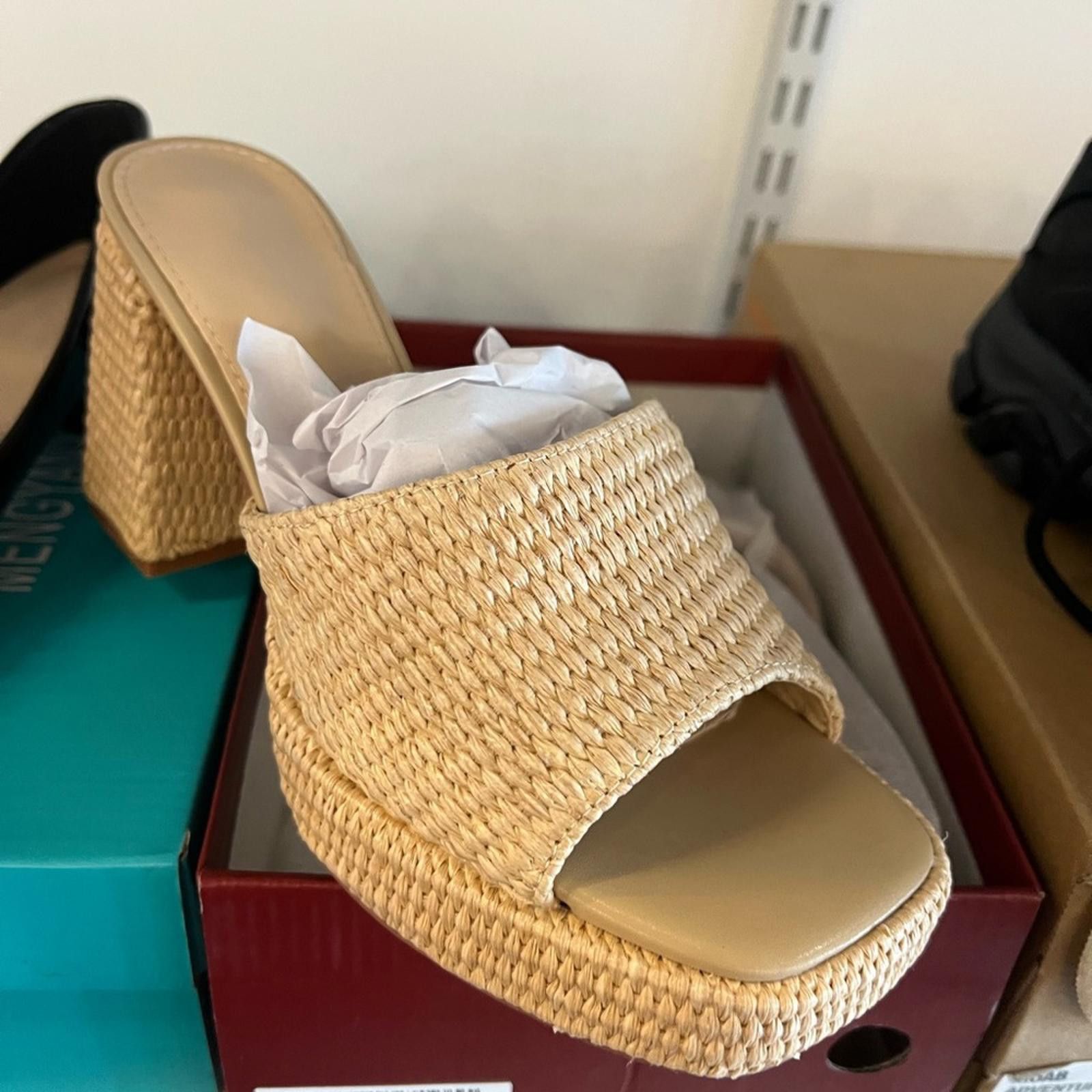 Other Women's Tan Woven Slide Sandals Size US 8 / IT 38 - 1 Thumbnail