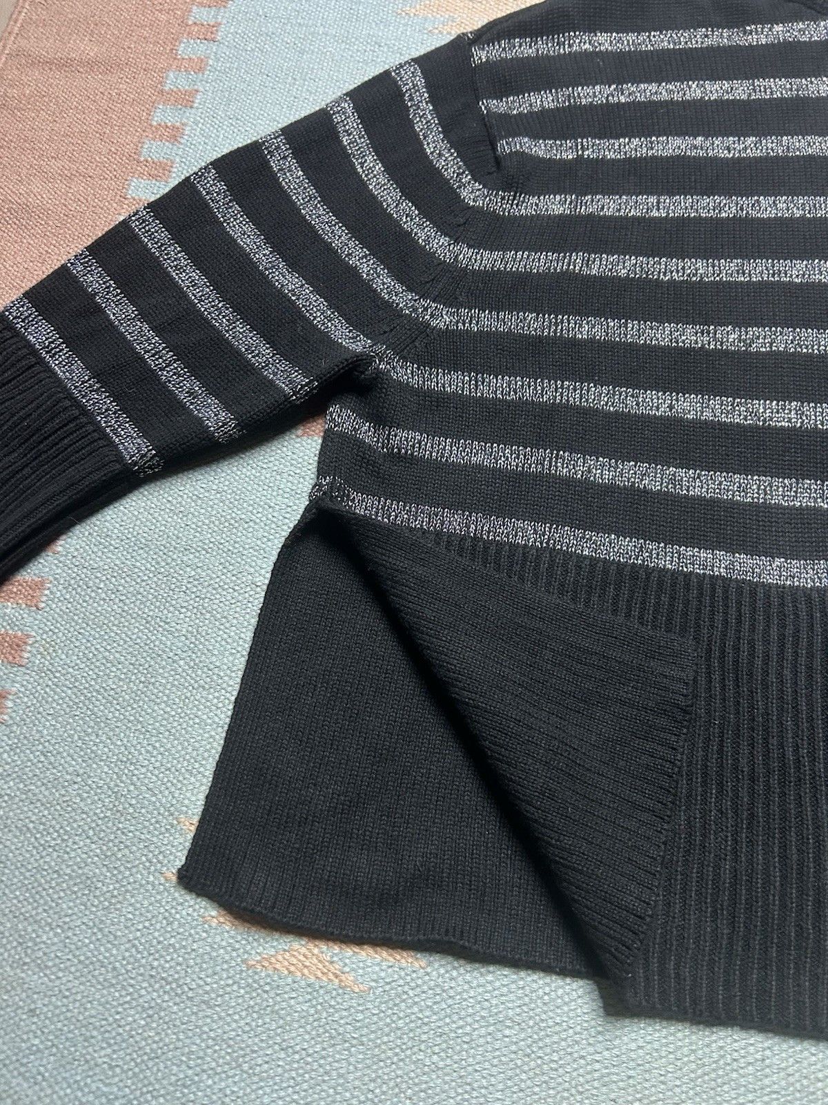 Gap Gap turtleneck sweater cotton knit lurex sparkle striped L Size L / US 10 / IT 46 - 3 Thumbnail