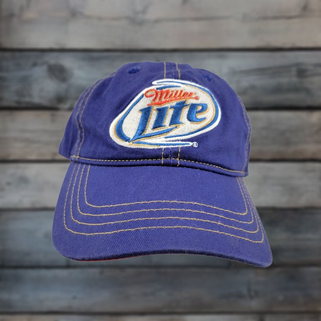 Vintage Miller Lite Baseball Cap Mens Blue Strapback Hat Logo Beer Bar Pub Embroidered Adjustable Lightweight Canvas Size ONE SIZE - 1 Thumbnail