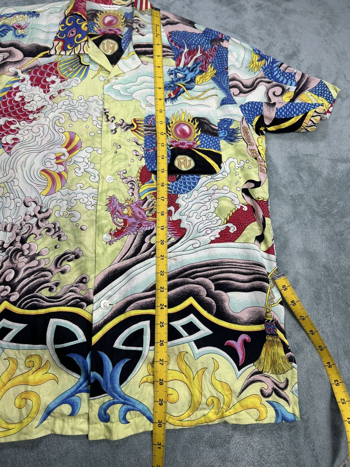 Yoshiyuki Konishi Vintage Yoshiyuki Konishi Bold Dragon Tatoo Style Button Up Size US L / EU 52-54 / 3 - 11 Thumbnail