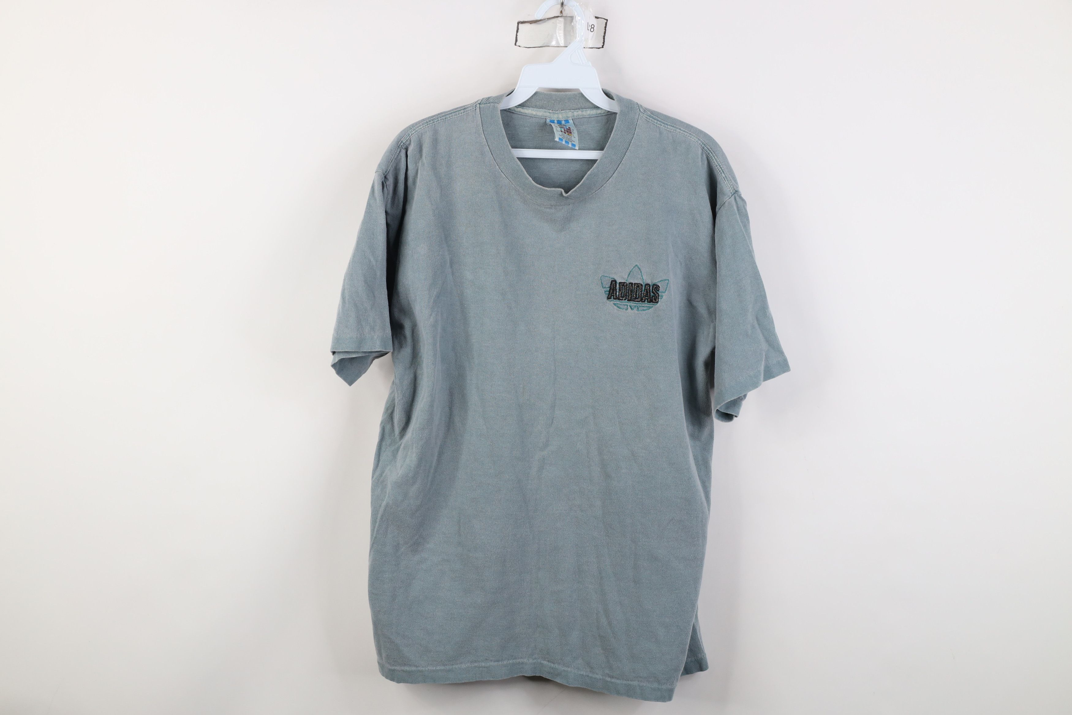 Adidas Vintage 90s Adidas Spell Out Rainbow Stonewash T-Shirt USA Size US M / EU 48-50 / 2 - 1 Thumbnail