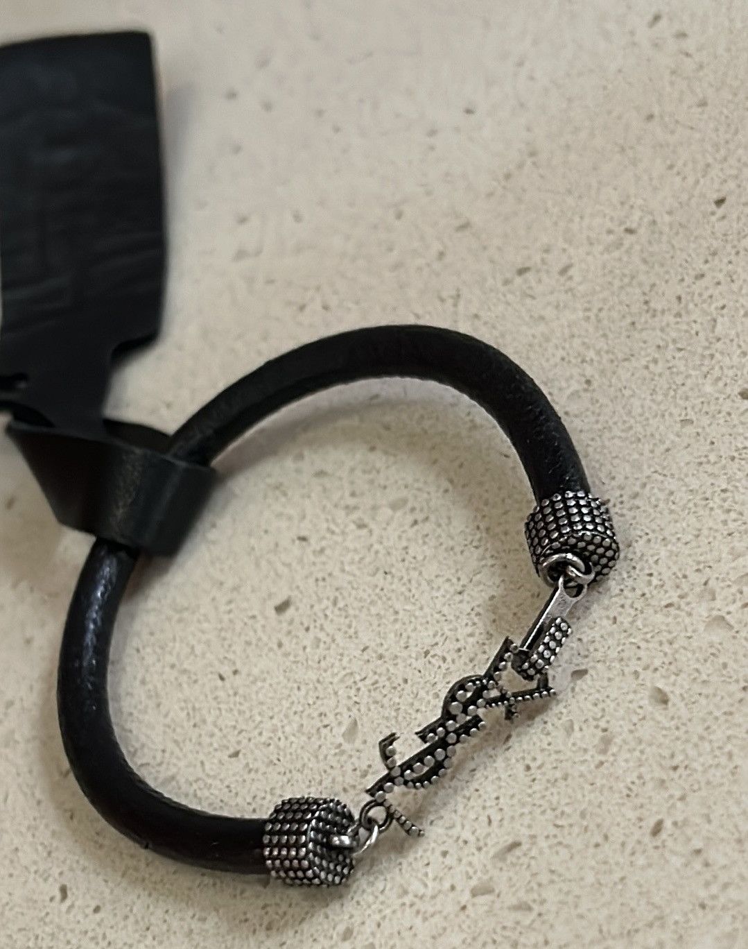 Saint Laurent Paris Saint Laurent OPYUM Bracelet In Crinkled Leather And Metal Size ONE SIZE - 6 Thumbnail