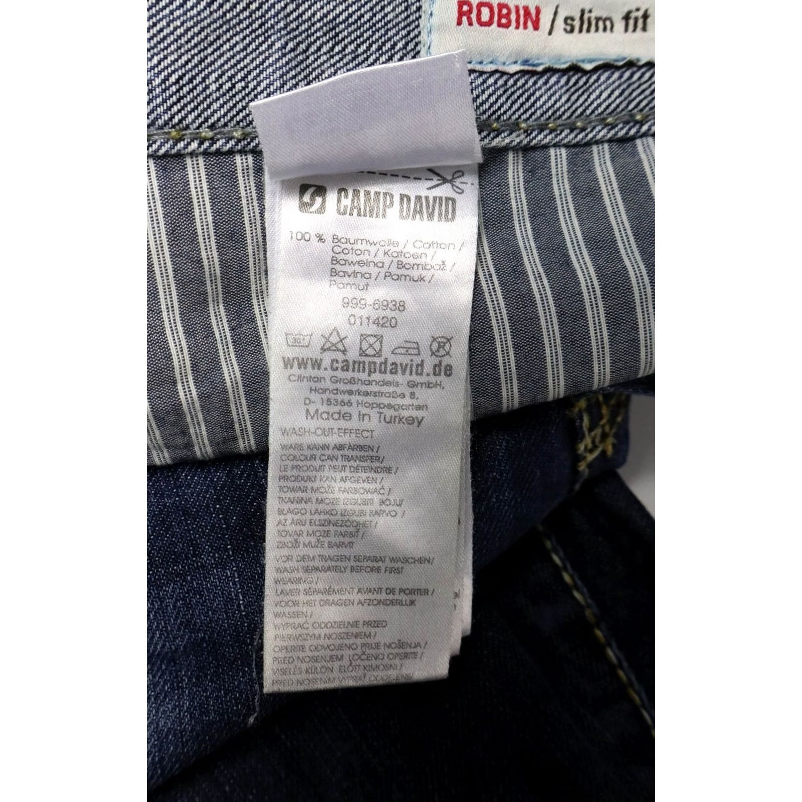 Vintage CAMP DAVID Jeans Slim Fit Robin Men's W30/L32 Blue Denim Whiskers Button Fly Size US 30 / EU 46 - 6 Thumbnail