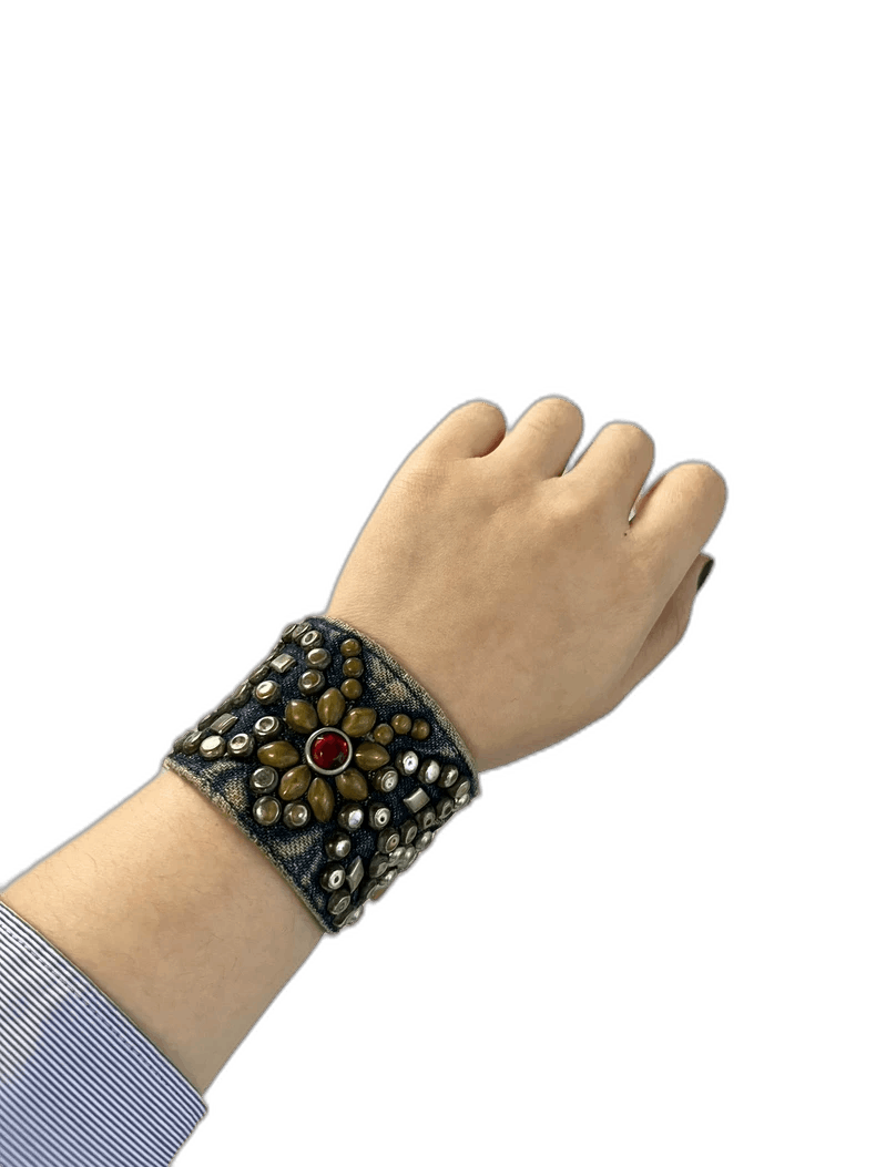 Kapital Kapital Studded Denim Butterfly Cuff Bracelet Size ONE SIZE - 1 Thumbnail