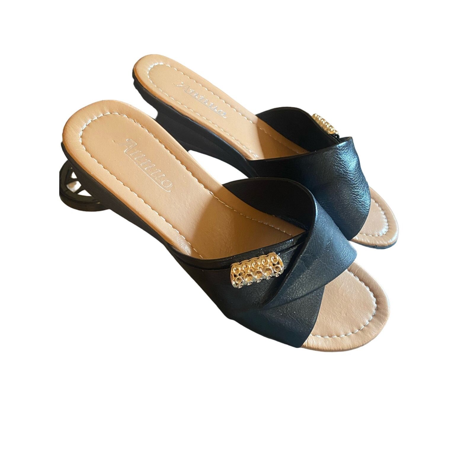 & Other Stories Black color Slippers , Stylish Cross Band Design, Size 9 1/2 Size US 9.5 / IT 39.5 - 4 Thumbnail