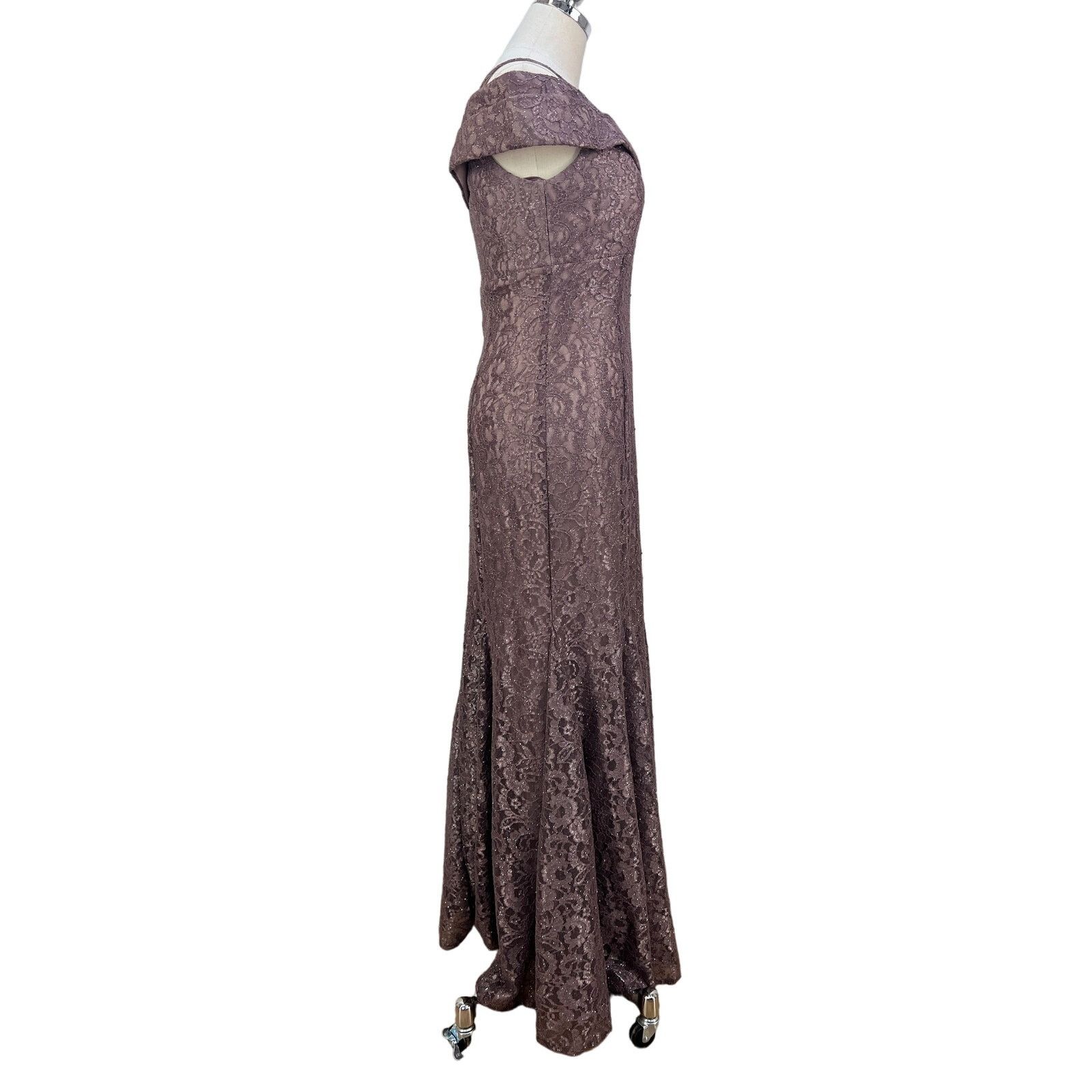 Other R & M Richards Lace Off The Shoulder Gown Dress Lavender Size S / US 4 / IT 40 - 6 Thumbnail
