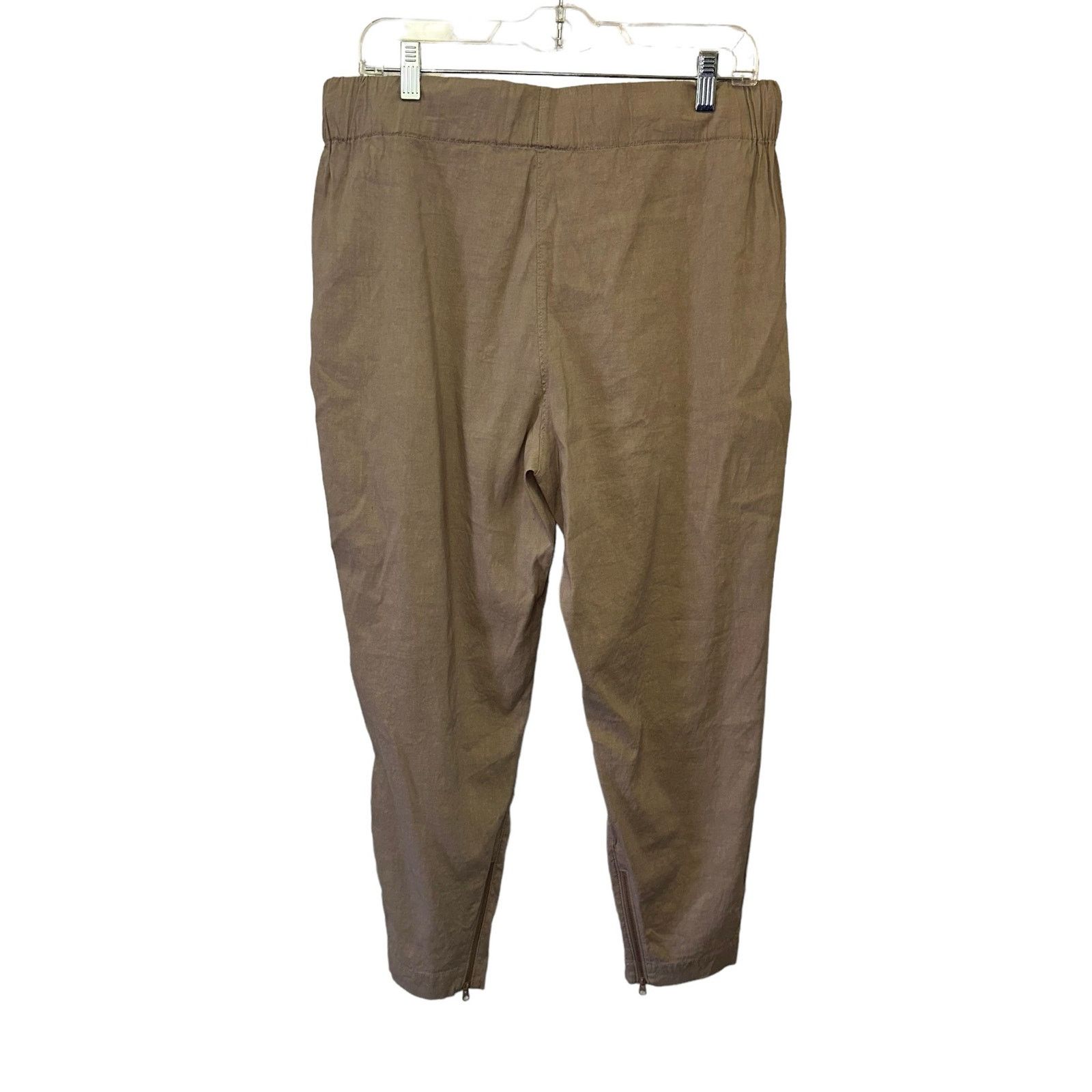 Theory Theory Khaki Linen Blend Zippered Pants Size 33" - 2 Thumbnail