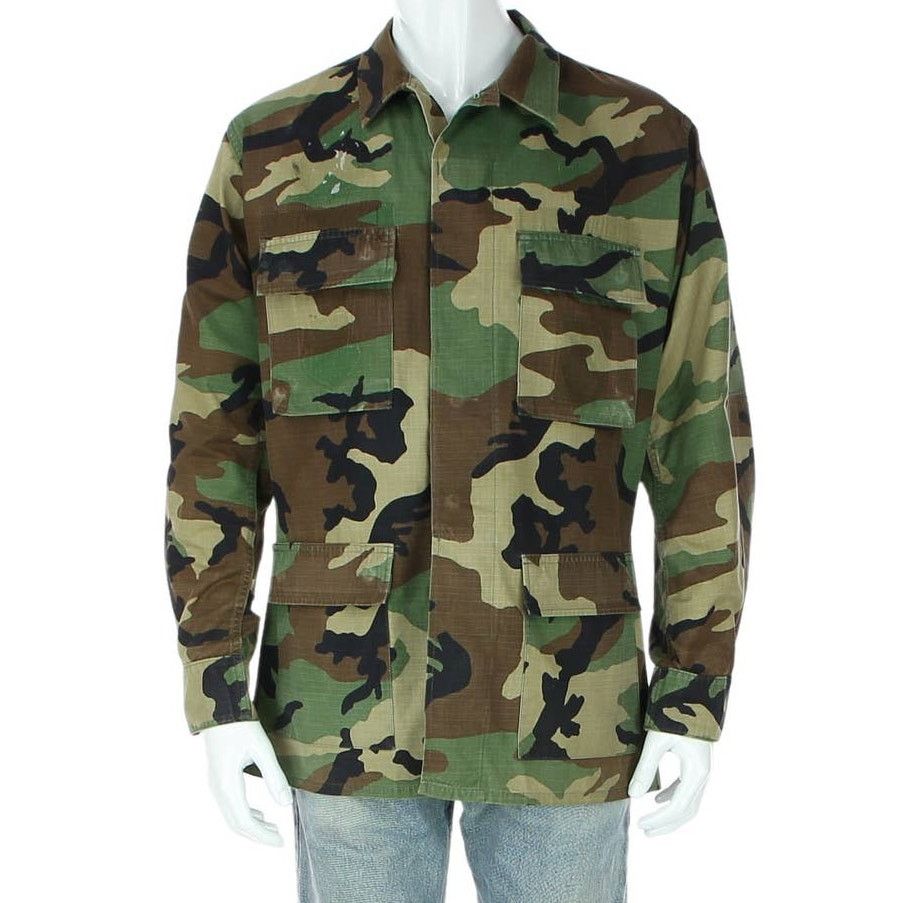 Vintage 90s Vintage Camouflage Army Uniform Camo Military Shirt M Size US M / EU 48-50 / 2 - 1 Thumbnail