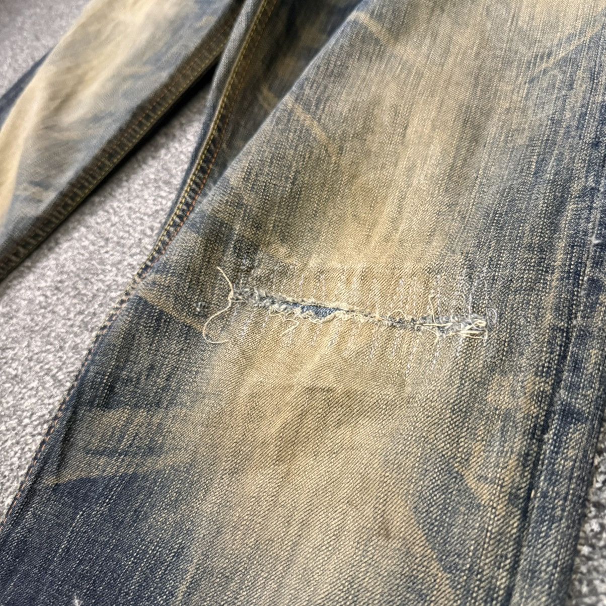 If Six Was Nine 🔥 Vintage Special Flared 🌈 Stich Edwin Blue Trip Mud Denim Size US 30 / EU 46 - 6 Thumbnail