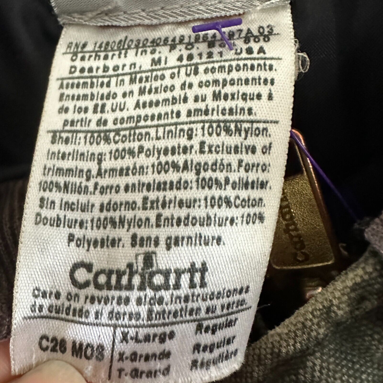 Carhartt Carhartt Chore Jacket Canvas Quilted Coat C26 MOS Size US XL / EU 56 / 4 - 4 Thumbnail
