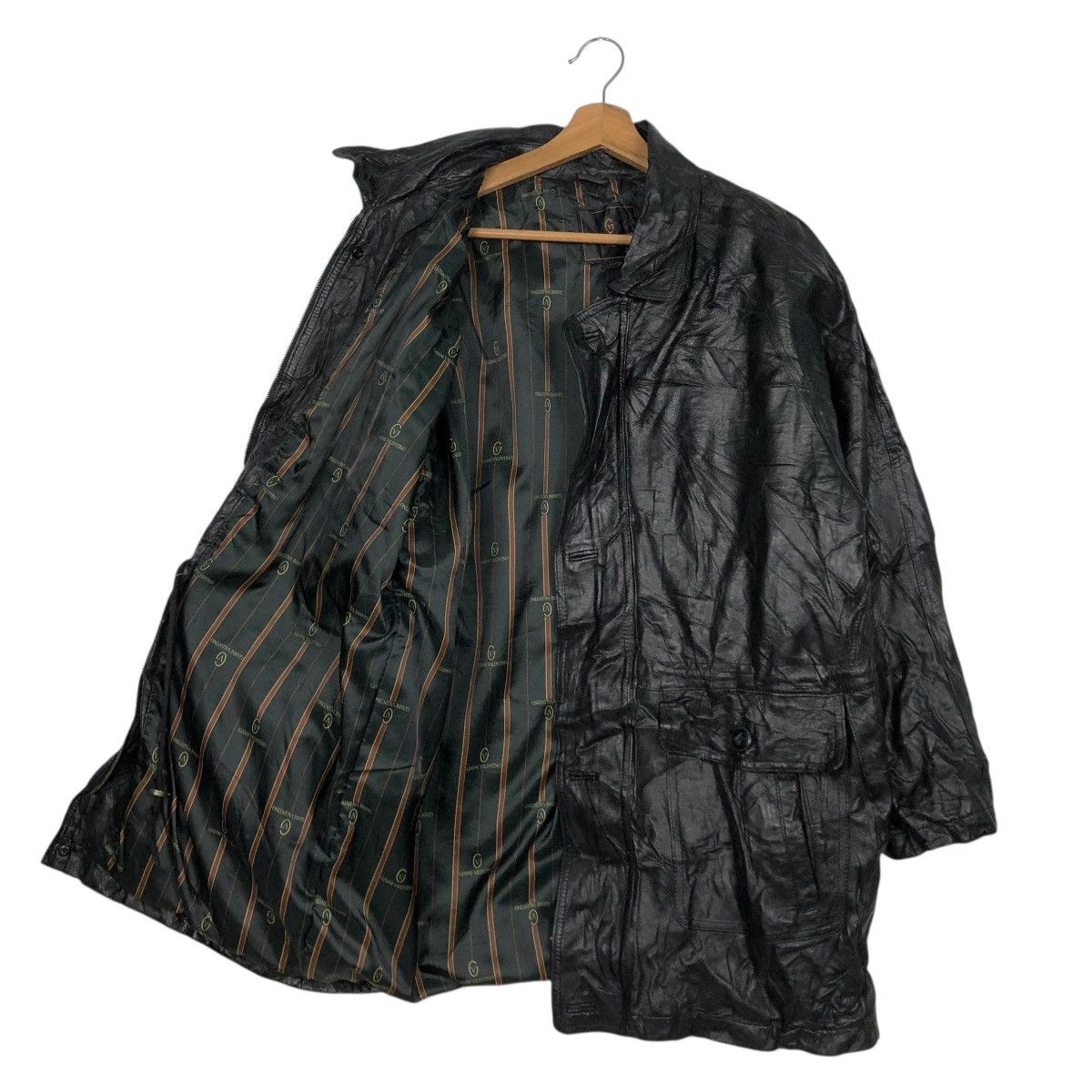 Japanese Brand 🔥VINTAGE GENUINE LEATHER JACKET GIANNI VALENTINO BLANKET Size US L / EU 52-54 / 3 - 13 Thumbnail