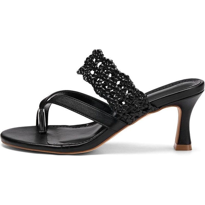 Other Coutgo Women's Size 8.5 Black Mesh Open Toe Thong Sandals Size US 8.5 / IT 38.5 - 4 Thumbnail