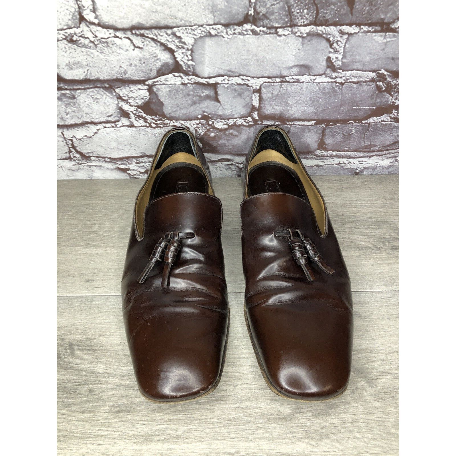 Prada Prada Milano Brown Leather Designer Tassel Loafers Dress Sho Size US 11 / EU 44 - 17 Thumbnail
