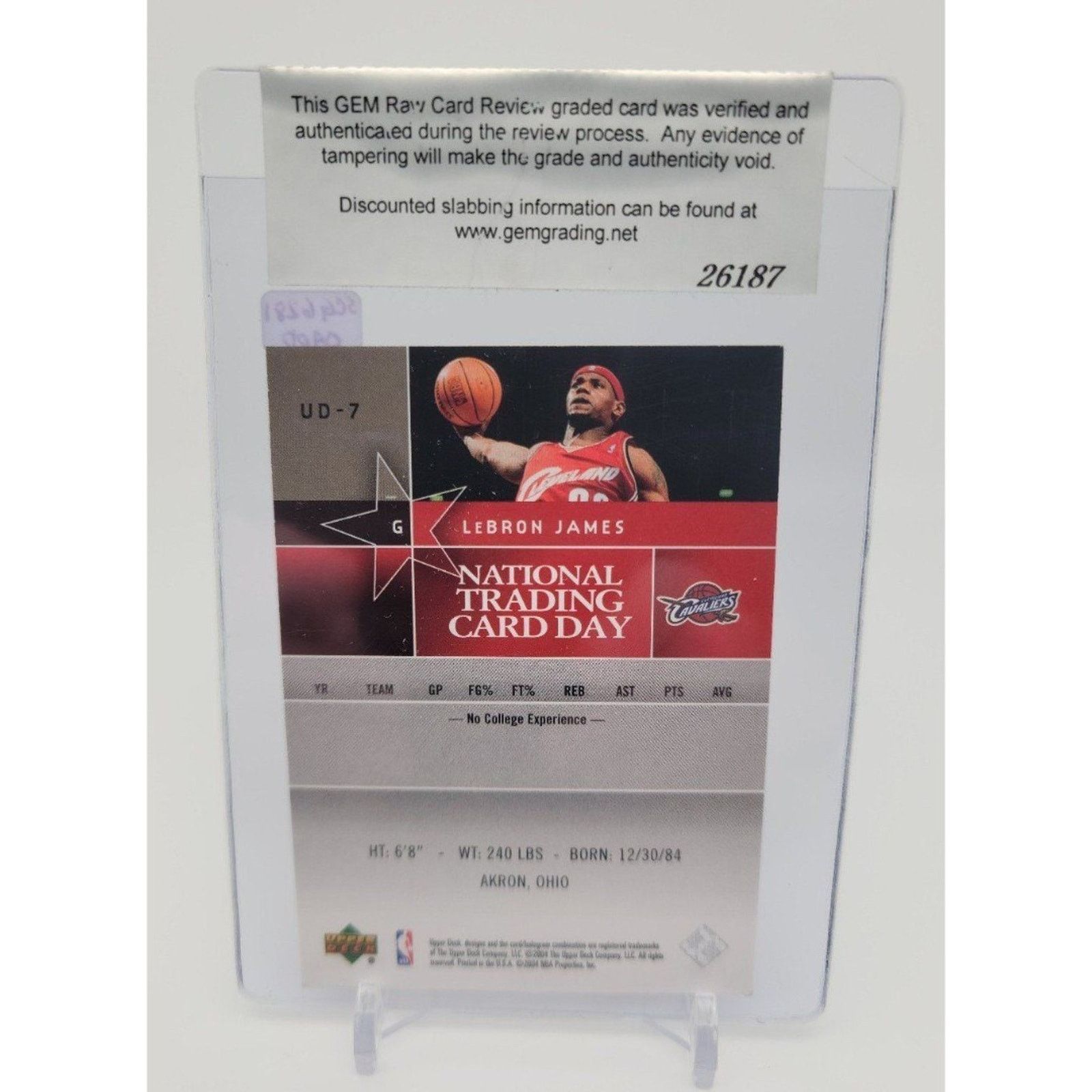 Other 2004 Upper Deck National Baseball Card Day #UD7 LeBron James Size ONE SIZE - 2 Thumbnail