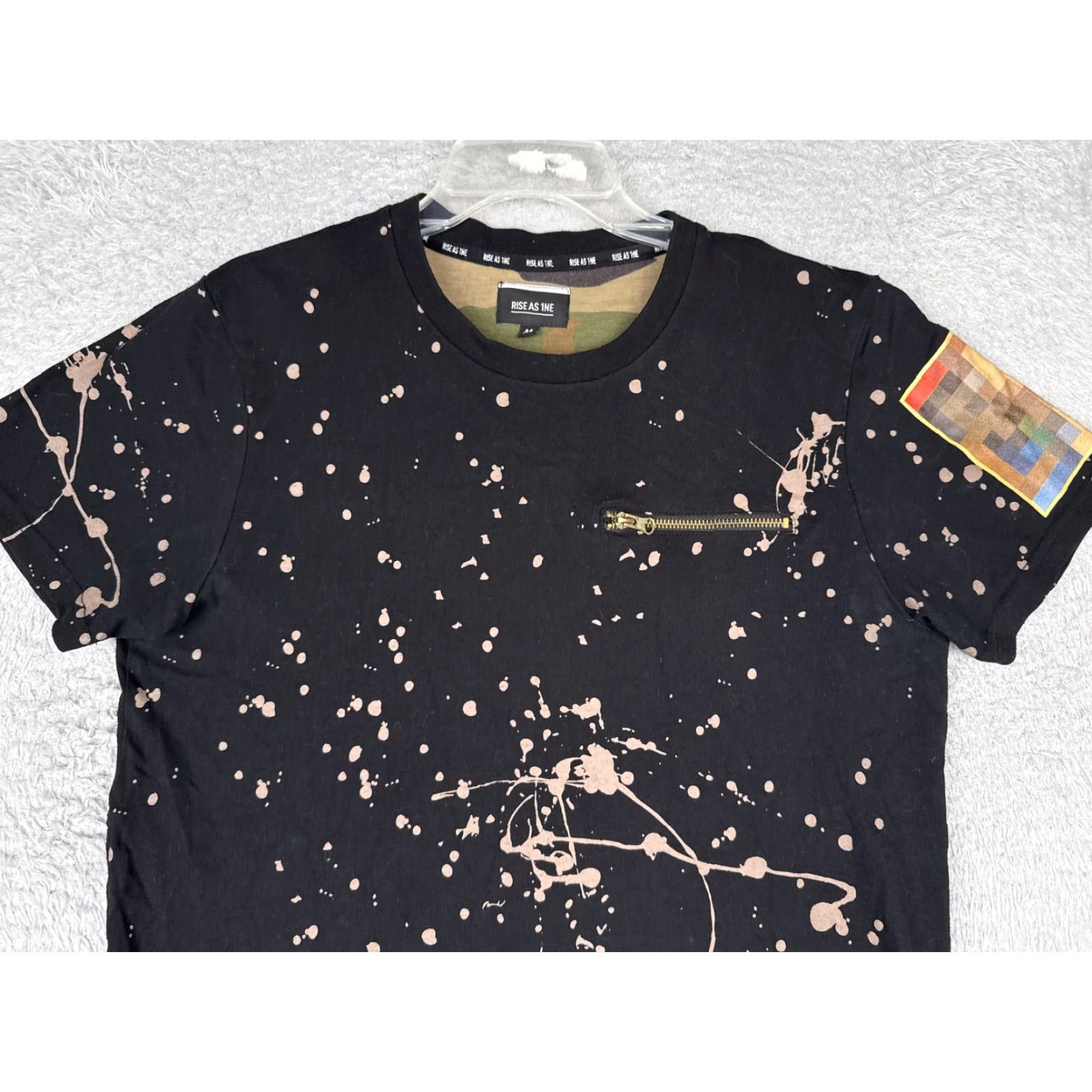 Yeezy Rise As 1ne Shirt Mens Medium Black Paint Splatter Yeezy Graphic Zip Hem Quotes Size US M / EU 48-50 / 2 - 4 Thumbnail