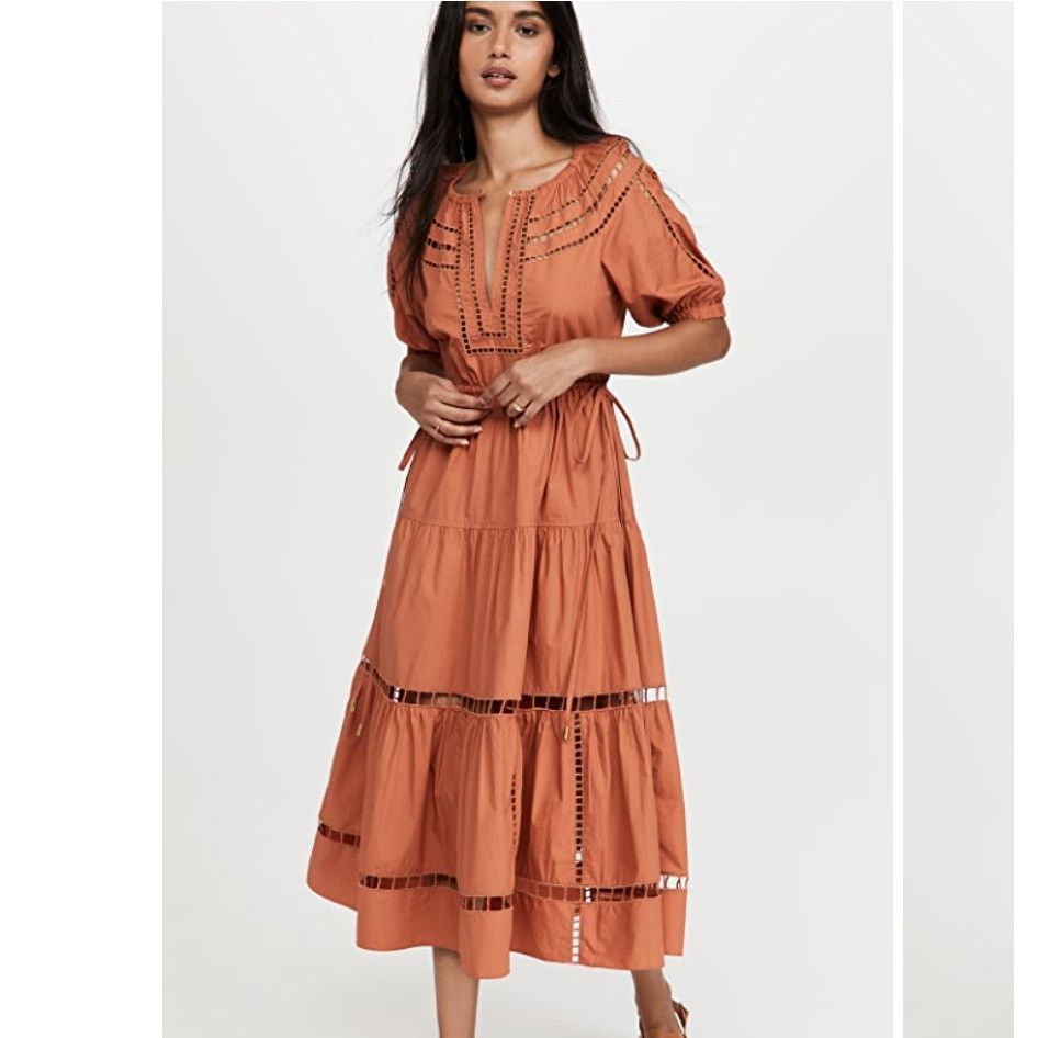 image of A L C A.l.c. Maryn Dress Tiered in Orange, Women's (Size XS)