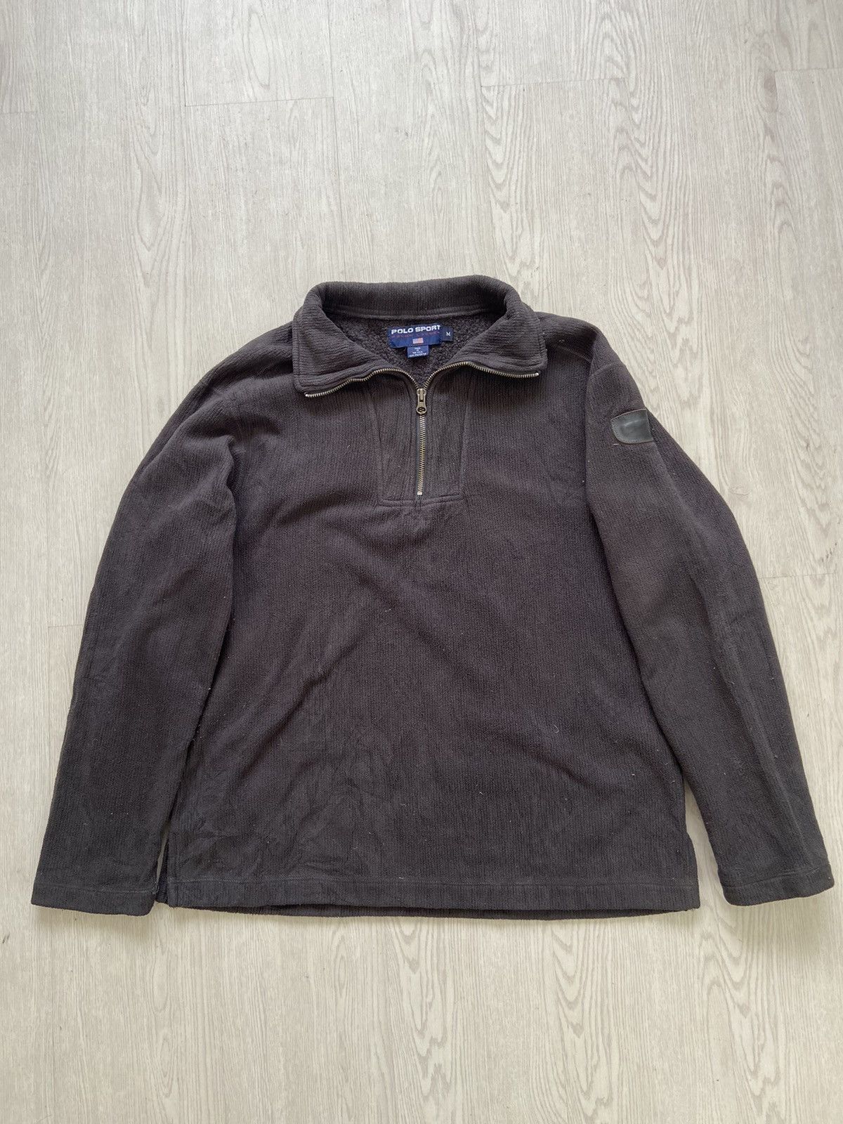 Polo Ralph Lauren Vintage 1990’s Polo Sport Leather Patch Half Zipper Size US M / EU 48-50 / 2 - 1 Thumbnail