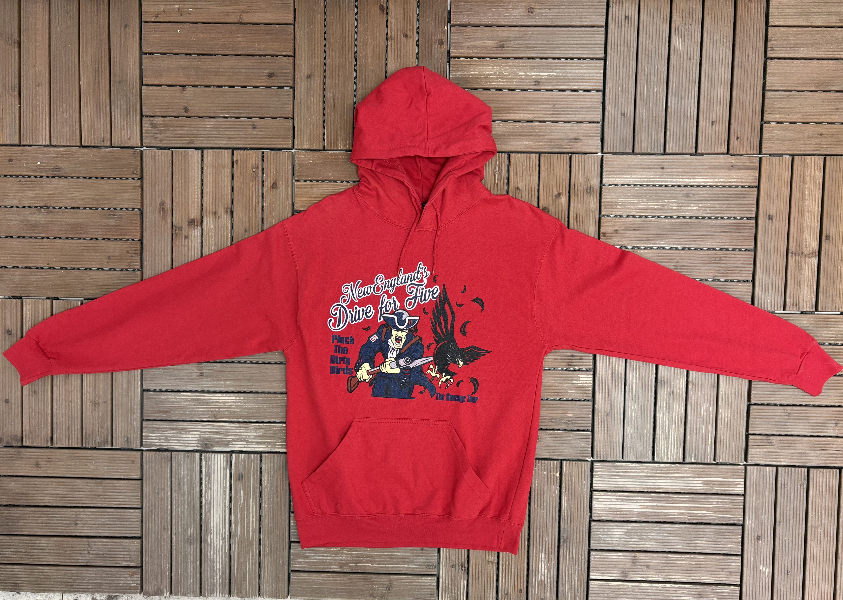 Vintage New England Patriots Drive For Five Red Hoodie Size US M / EU 48-50 / 2 - 5 Thumbnail