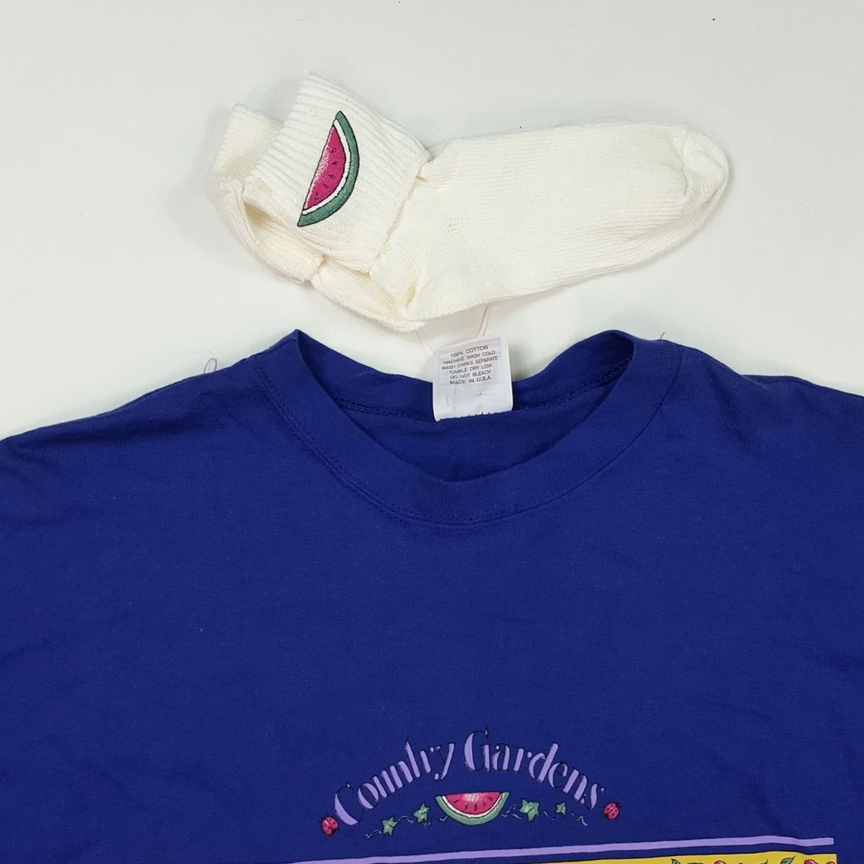 Vintage VINTAGE Sturtee T-Shirt Blue 2XL Adult Womens 2XL Crew Neck 3/4 Sleeve Cotton Cute Retro 90s Garden Animals USA Made Shirt Top Size XXL / US 16-18 / IT 52-54 - 3 Thumbnail