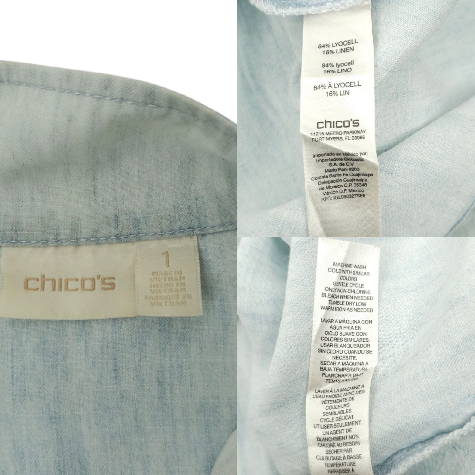 Other Chicos Button Front Jacket Womens Size 1 US M/8 Drawstring W Size M / US 6-8 / IT 42-44 - 7 Thumbnail