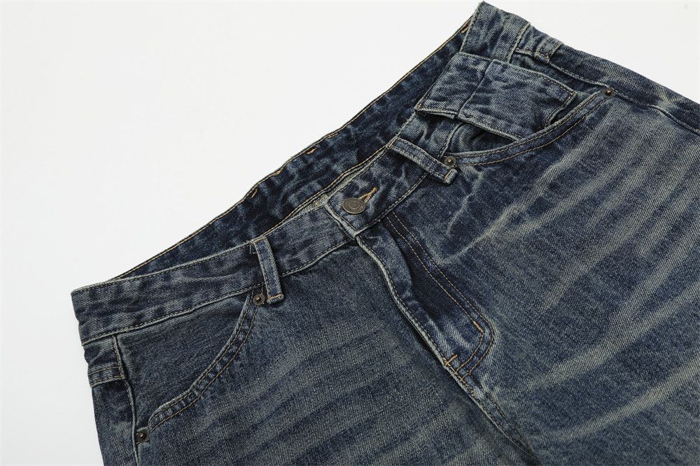 Japanese Brand × Jean High street heavy hip hop loose washed distressed jeans Size US 32 / EU 48 - 4 Thumbnail