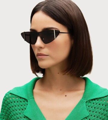 Saint Laurent Paris Saint Laurent SL536 001 Sunglasses Black Rimless Shield Fram Size ONE SIZE - 2 Thumbnail