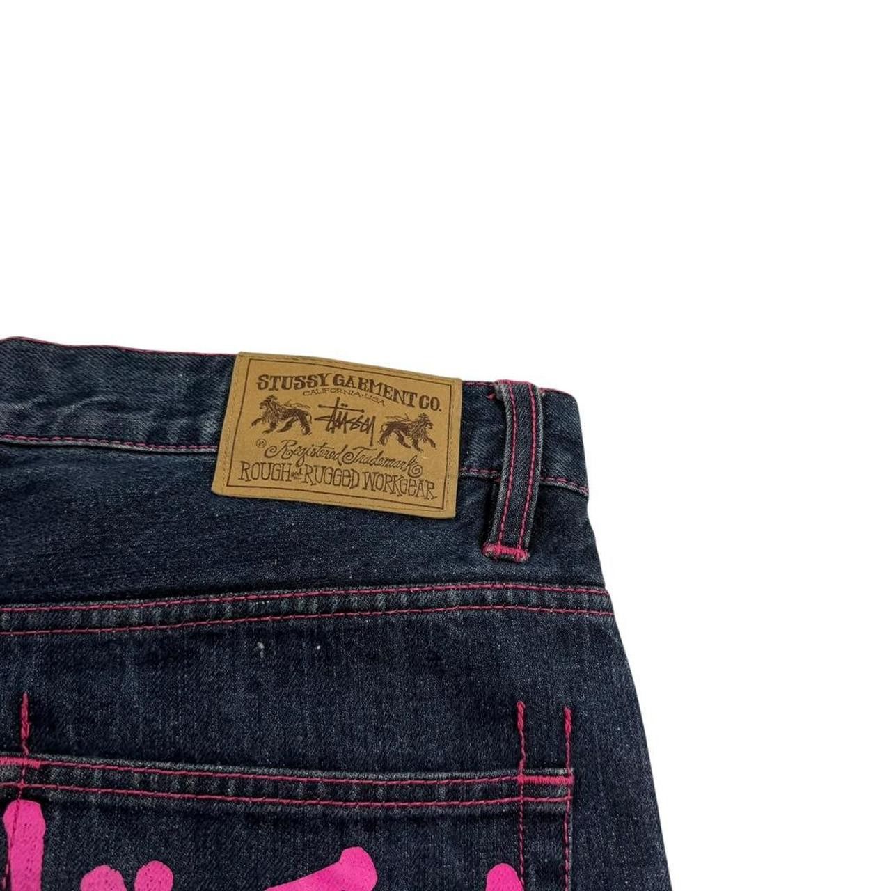 Stussy Vintage Stussy Spellout Denim Shorts / Jorts Pink - Waist 36 Size US 36 / EU 52 - 4 Thumbnail