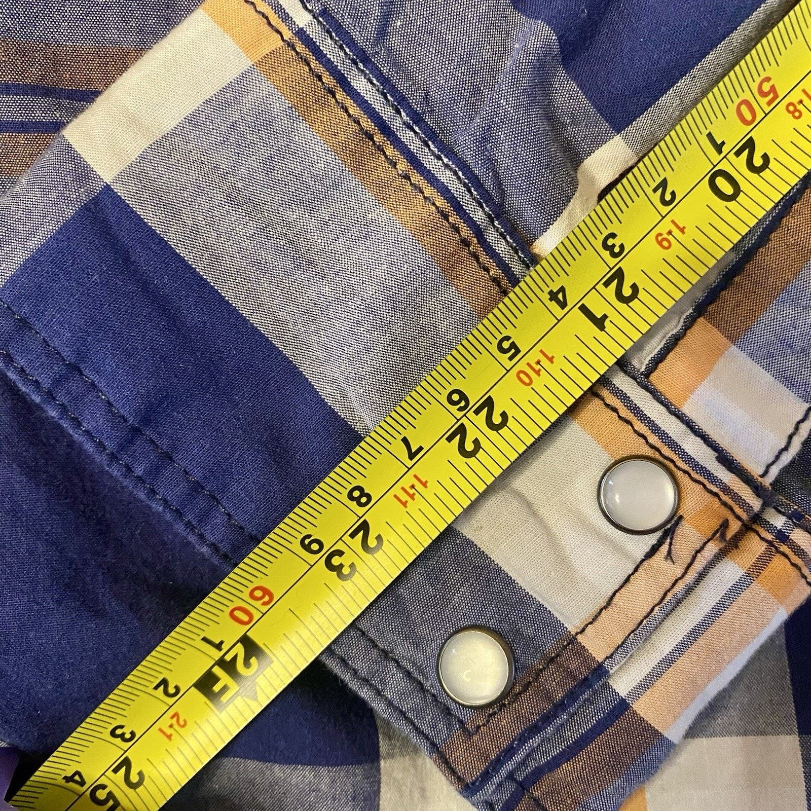 Urban Pipeline Men’s XL Shirt Blue Western blue plaid pearl snap Size US XL / EU 56 / 4 - 7 Thumbnail