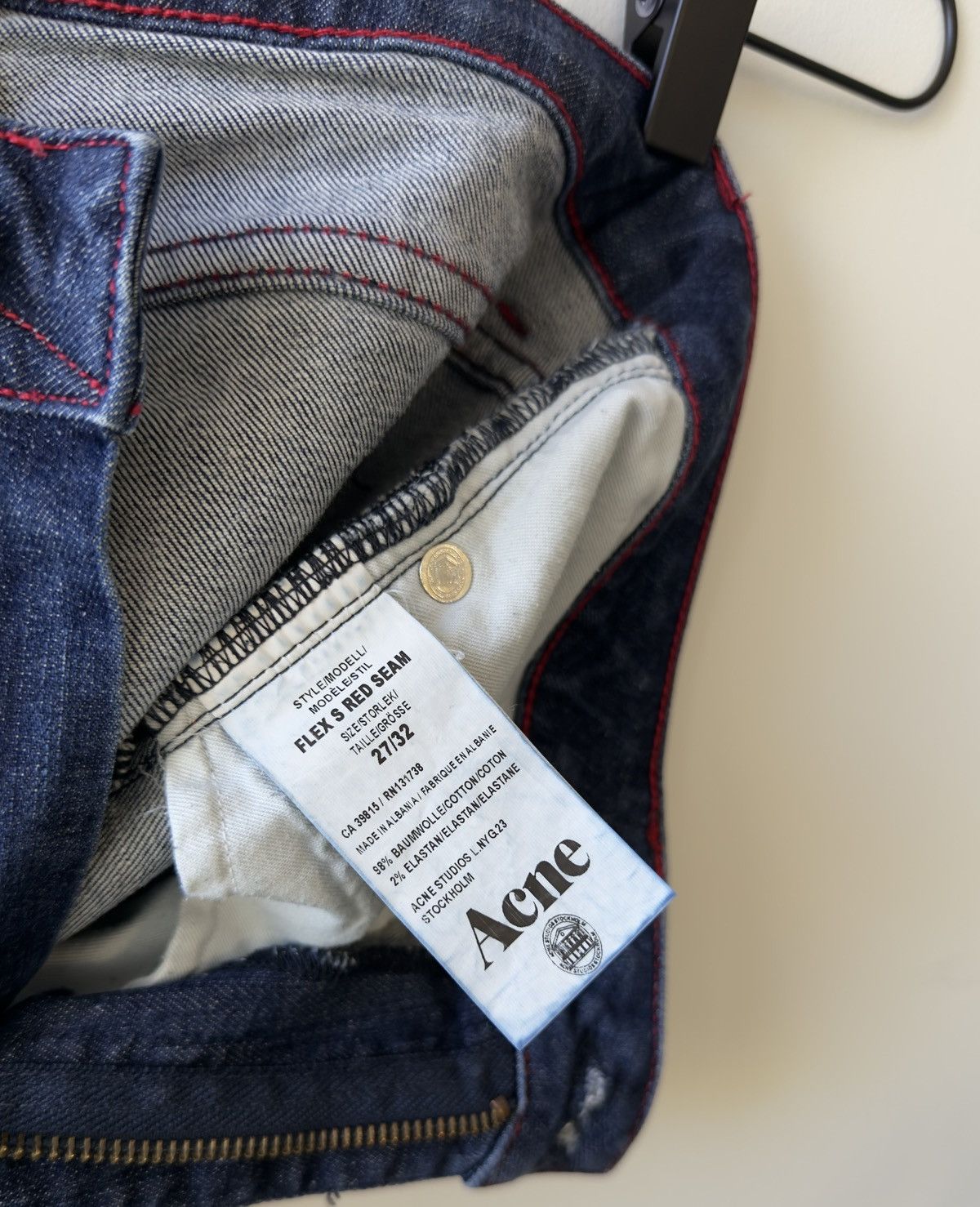 Acne Studios Acne Studios Flex S Red Seam Skinny Jeans Size 27" / US 4 / IT 40 - 8 Thumbnail