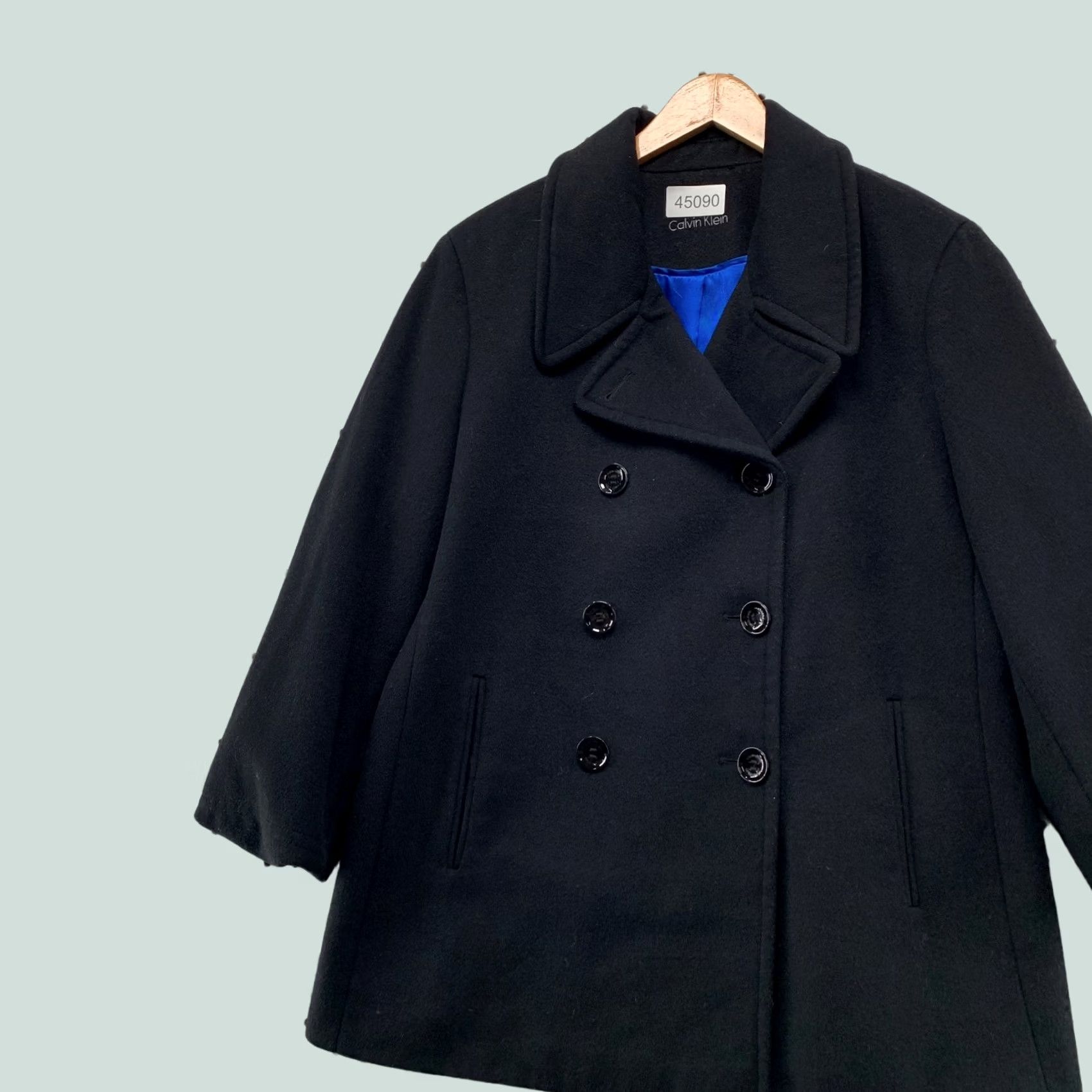 Calvin Klein Calvin Klein Wool Cashmere Coat Womens XL Black Double Breasted Peacoat Coat Size XL / US 12-14 / IT 48-50 - 1 Thumbnail