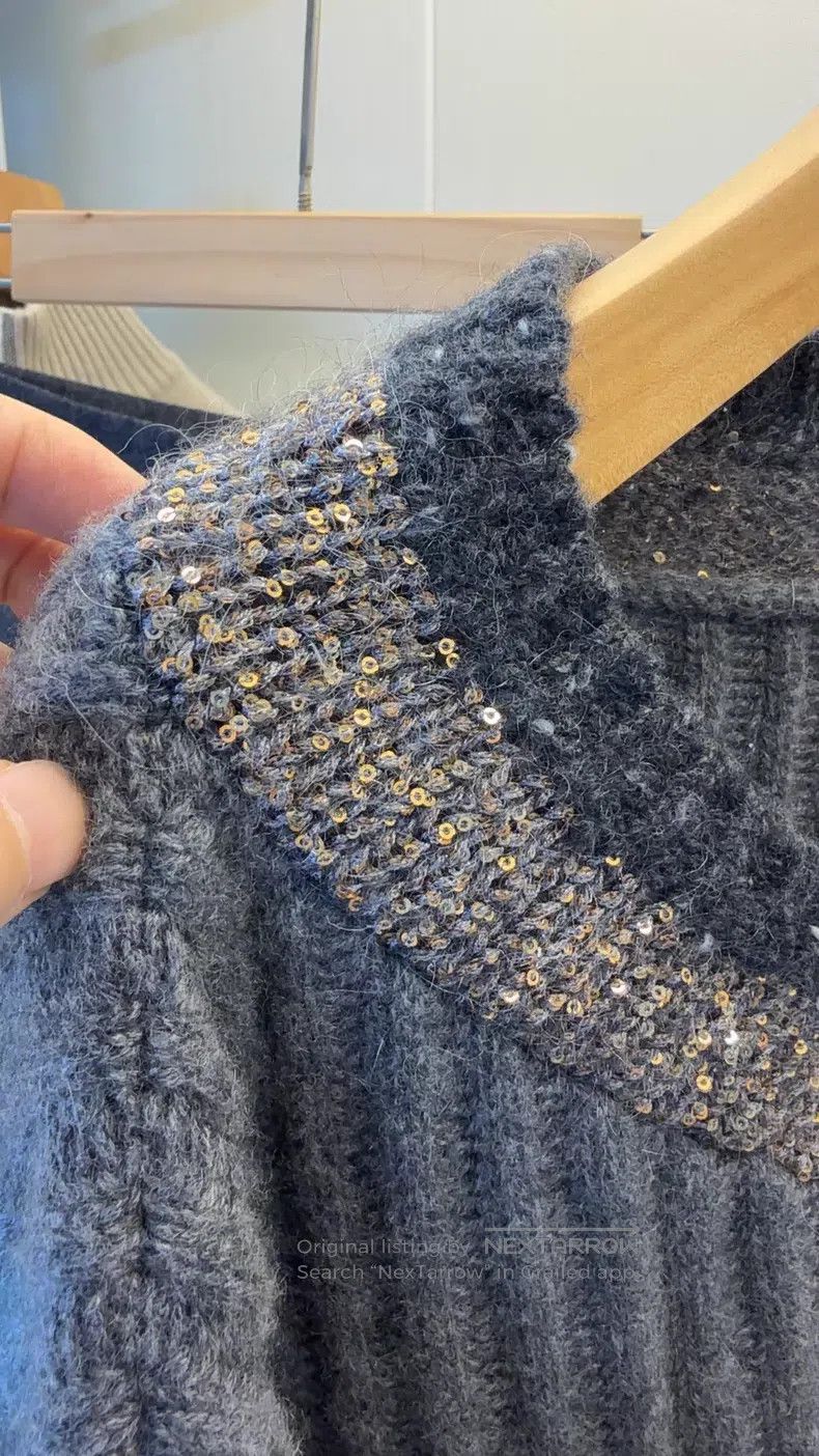 Brunello Cucinelli Brunello Cucinelli Sequined Cashmere Sweater Size S / US 4 / IT 40 - 4 Thumbnail