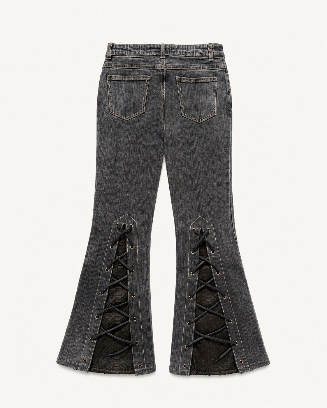 Japanese Brand Daily Topics lace up flare jeans Size US 26 / EU 42 - 2 Thumbnail