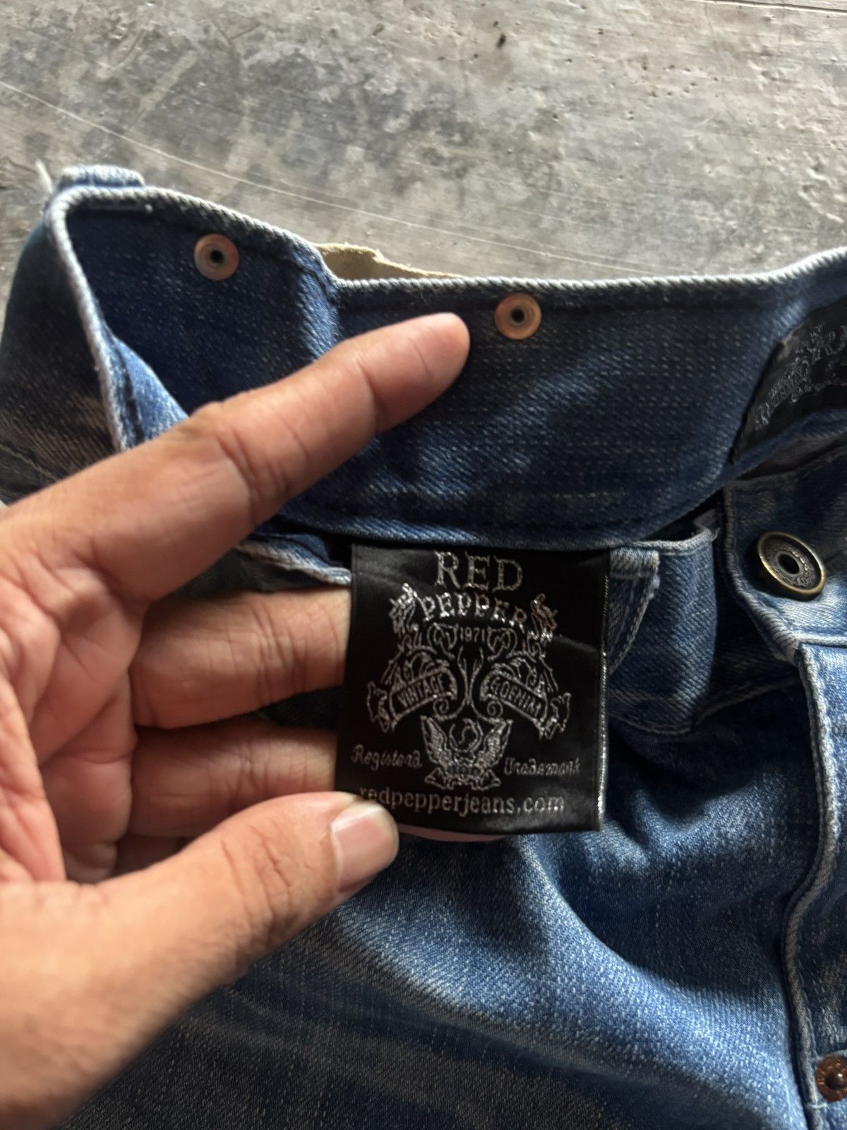 If Six Was Nine RED PEPPER JAPANESE DENIM DISTRESSED WASHED REPAIRED PUNK Size US 30 / EU 46 - 6 Thumbnail