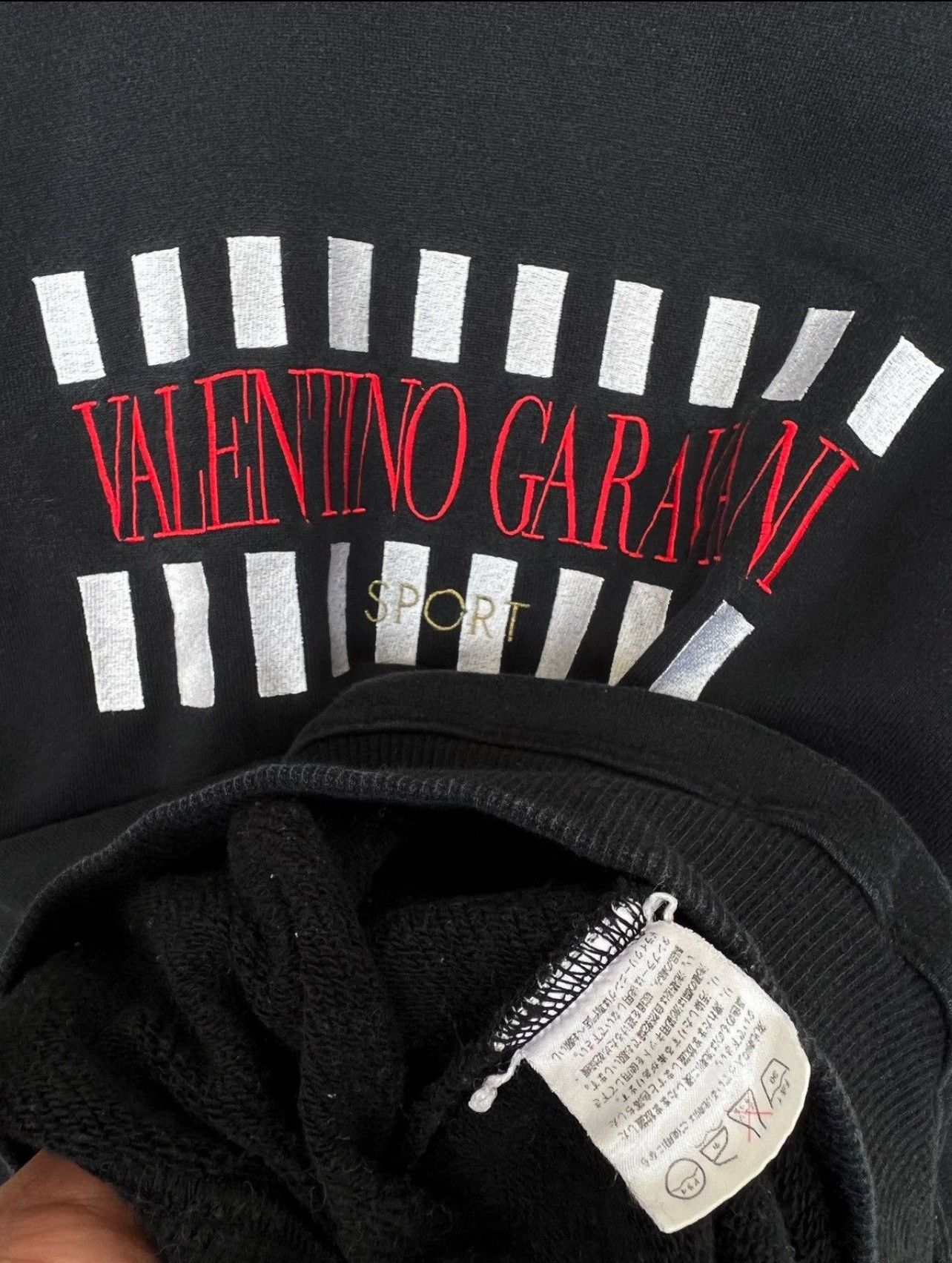 Vintage 90s Valentino Garavani Spellout Black Sweatshirt