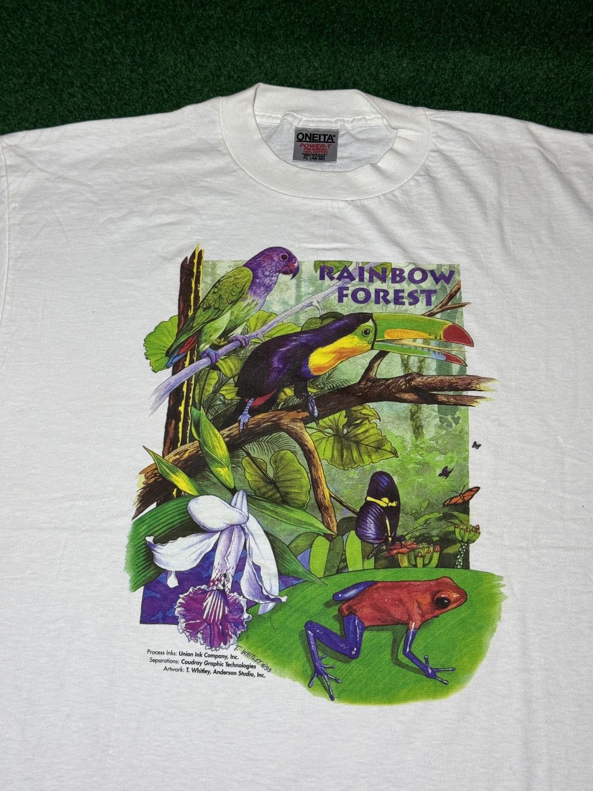 Vintage Rainbow Rain Forest Vintage Tropical Animal Print T Shirt Size US XL / EU 56 / 4 - 2 Thumbnail