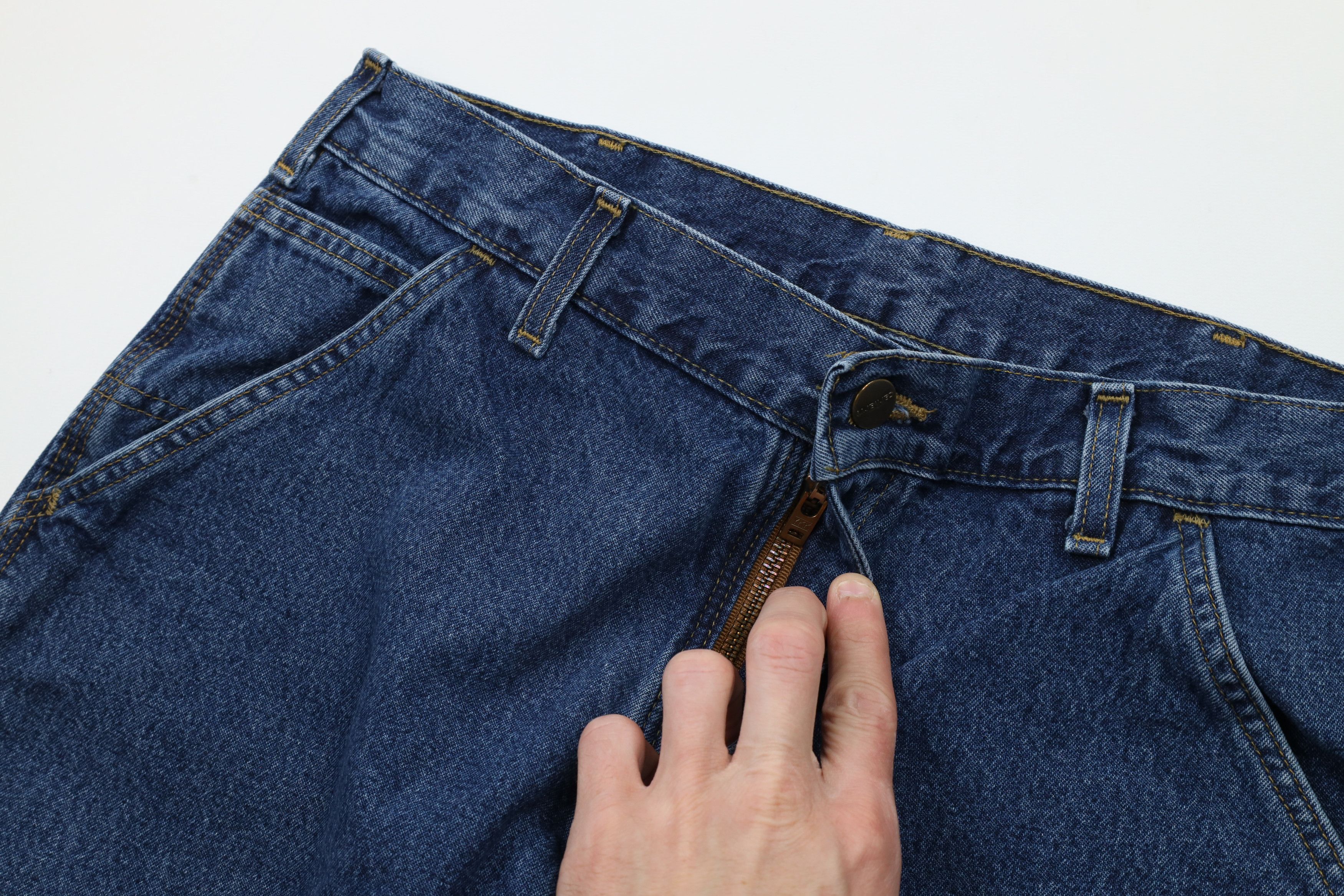 Carhartt × Vintage Vintage Carhartt Out Wide Leg Carpenter Denim Jeans Blue Size US 33 - 5 Thumbnail