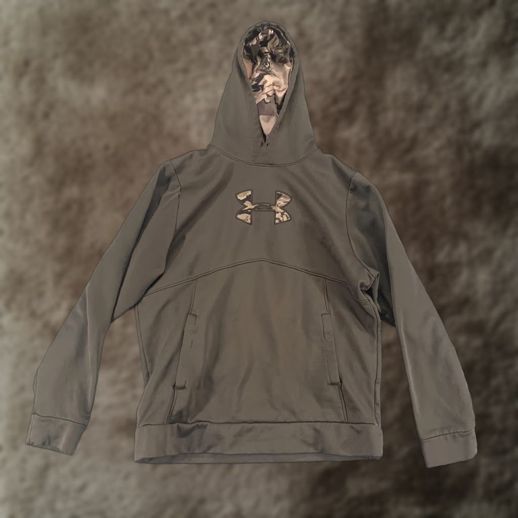 Under Armour Under Armour Hoodie Mens Medium Gray Pullover Pocket Sweatshirt Active Logo Size US M / EU 48-50 / 2 - 1 Thumbnail