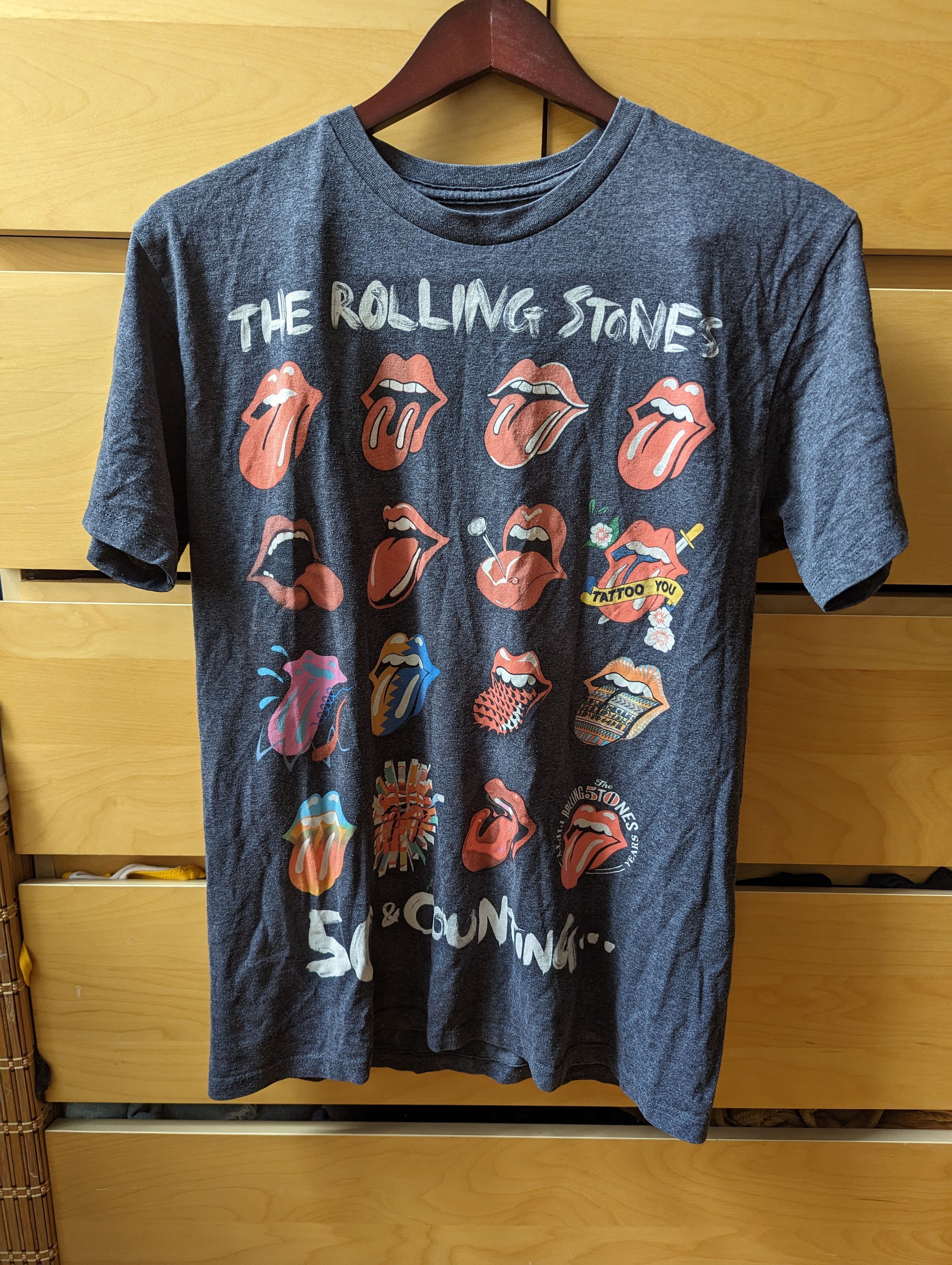 image of Band Tees x The Rolling Stones Tour Tee Band T Vintage in Grey, Women's (Size Small)