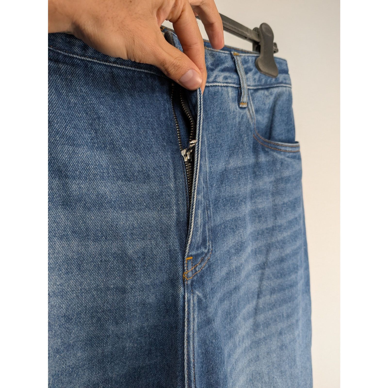 Studio Nicholson o1rshd1 Cropped Curved Leg Denim Jean in Wash Indigo Size US 34 / EU 50 - 5 Thumbnail