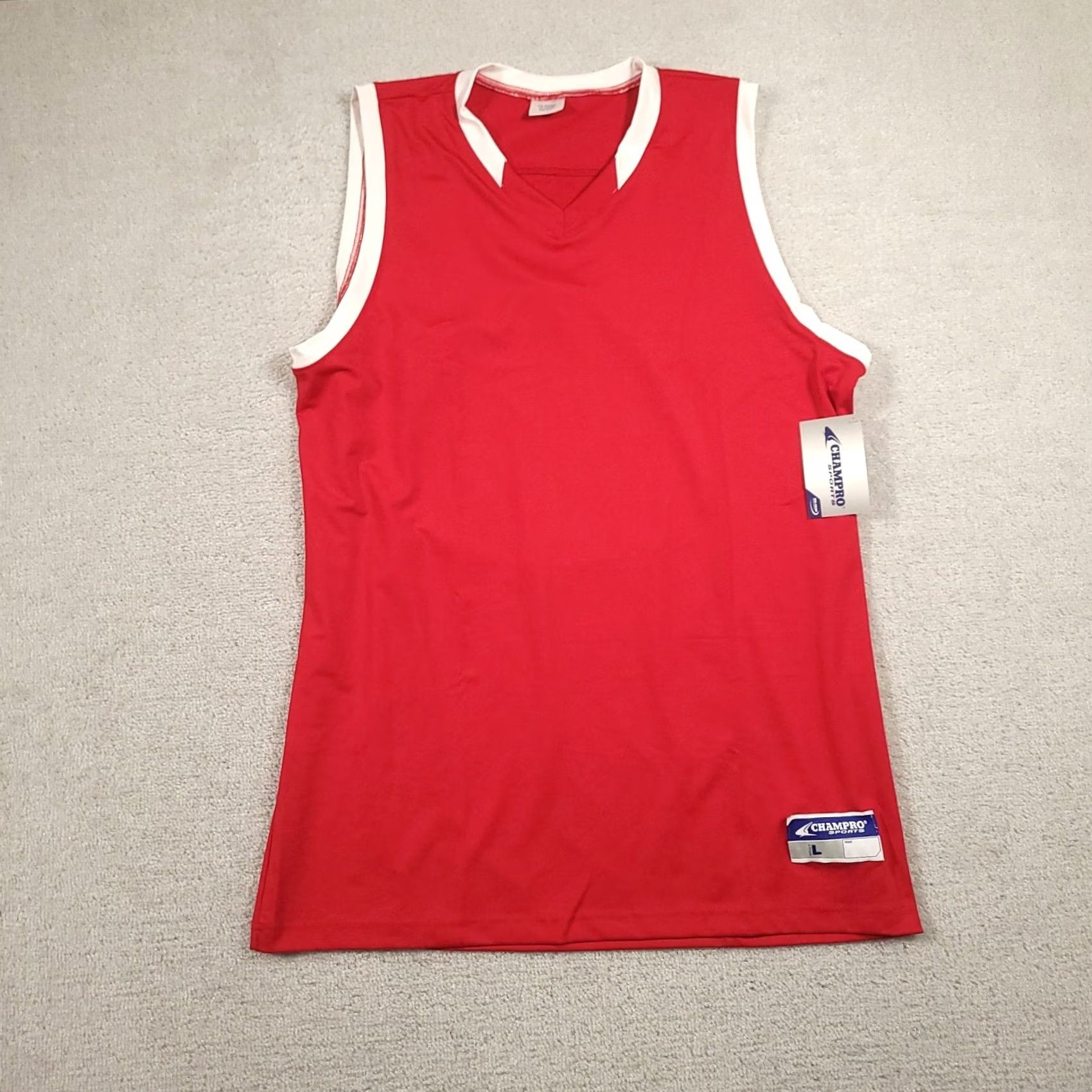 Vintage Champro Muscle Jersey DRI-GEAR Basketball Sleeveless Sports Red Adult Large Jersey Men Red Basketball Tank Shirt Size US L / EU 52-54 / 3 - 2 Thumbnail