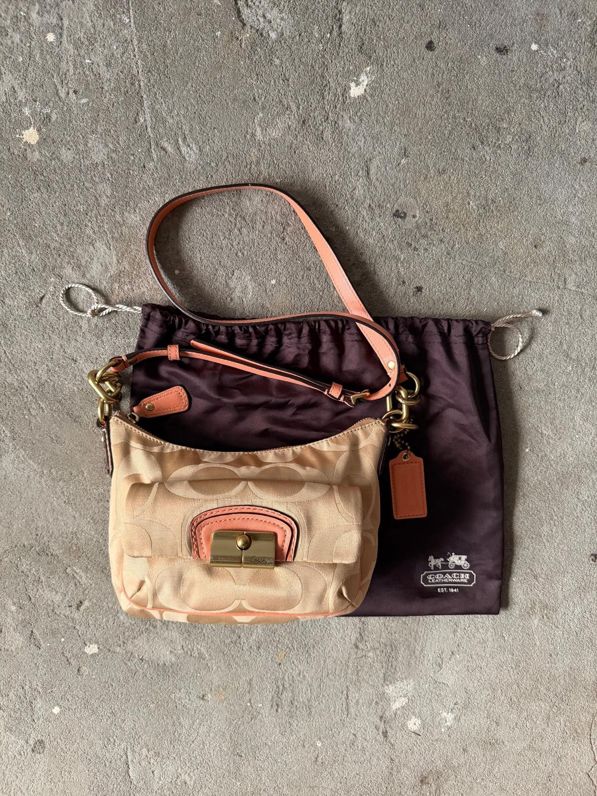 Coach Coach Signature Kristin Crossbody Bag Beige/Pink Size ONE SIZE - 1 Thumbnail