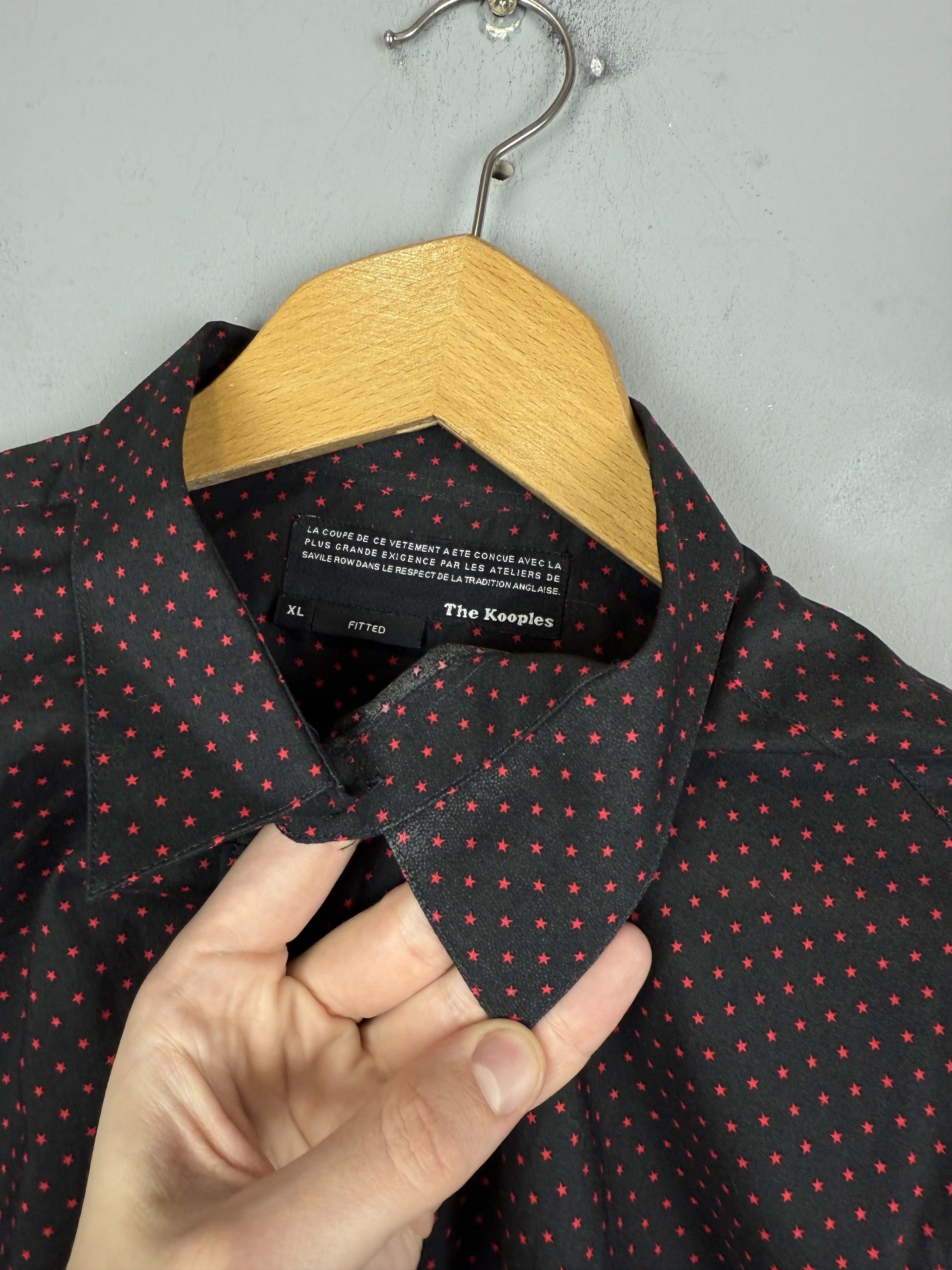Designer × The Kooples The Kooples Fitted Shirt Monogram Stars Black/Red Button Up Size US XL / EU 56 / 4 - 8 Thumbnail